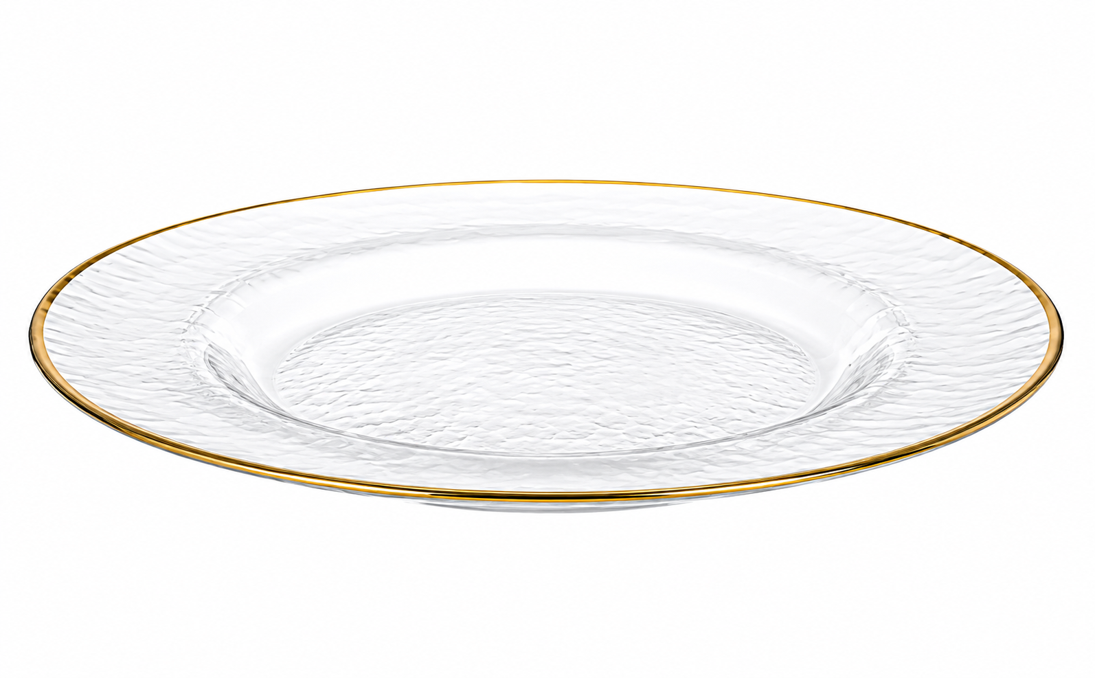 Plato Base Vidrio Borde Dorado 33 CM-0