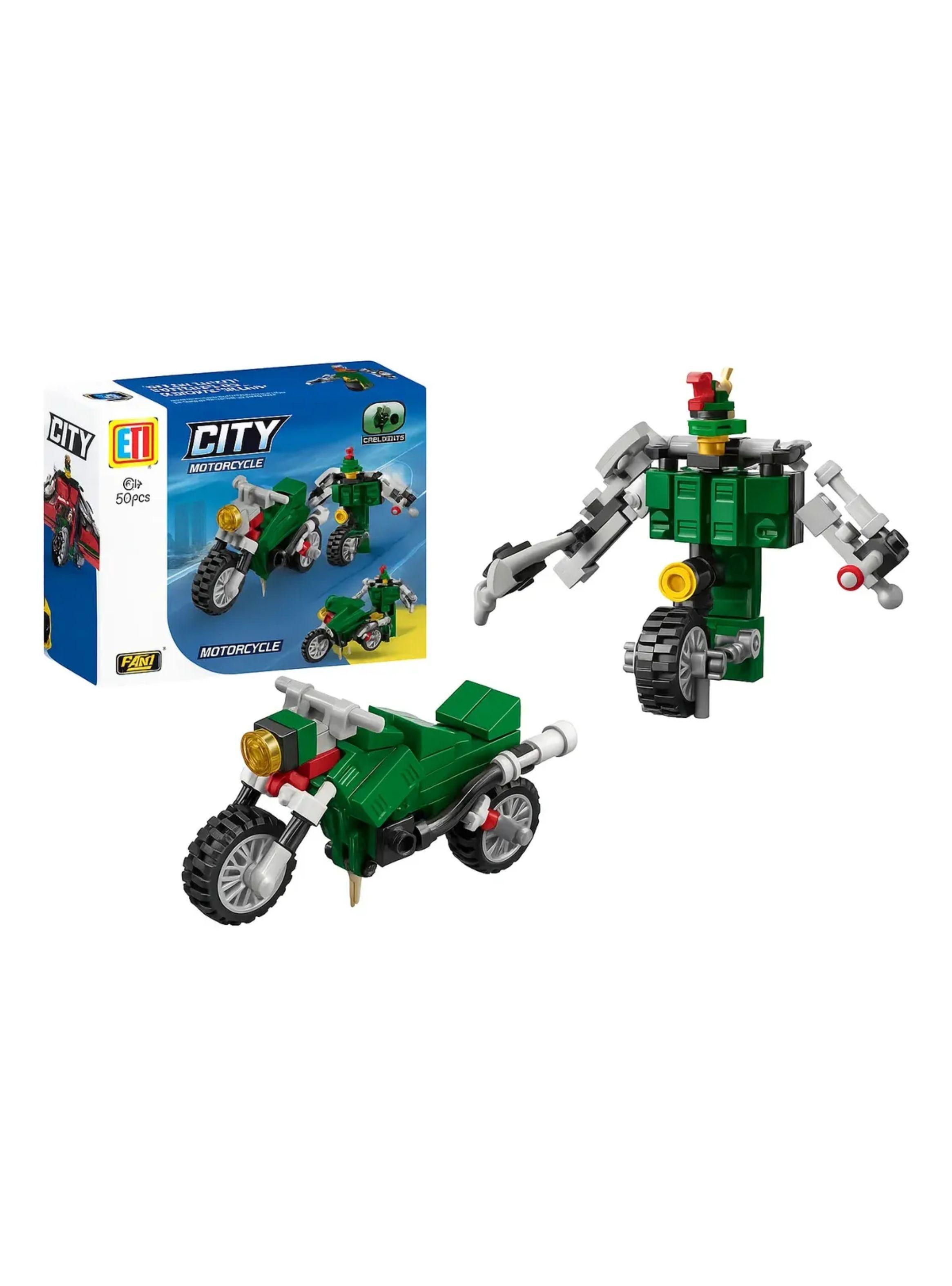 Set Bloques De Vehiculos Transformables 2 En 1 Verde-0