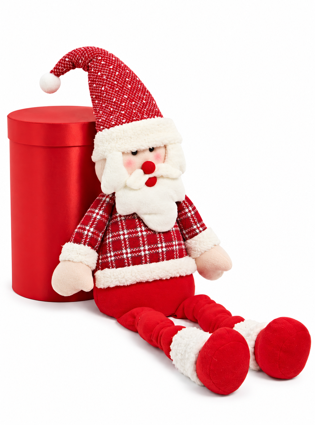 Muñeco de Navidad Santa con Caja Rojo 107 CM-0