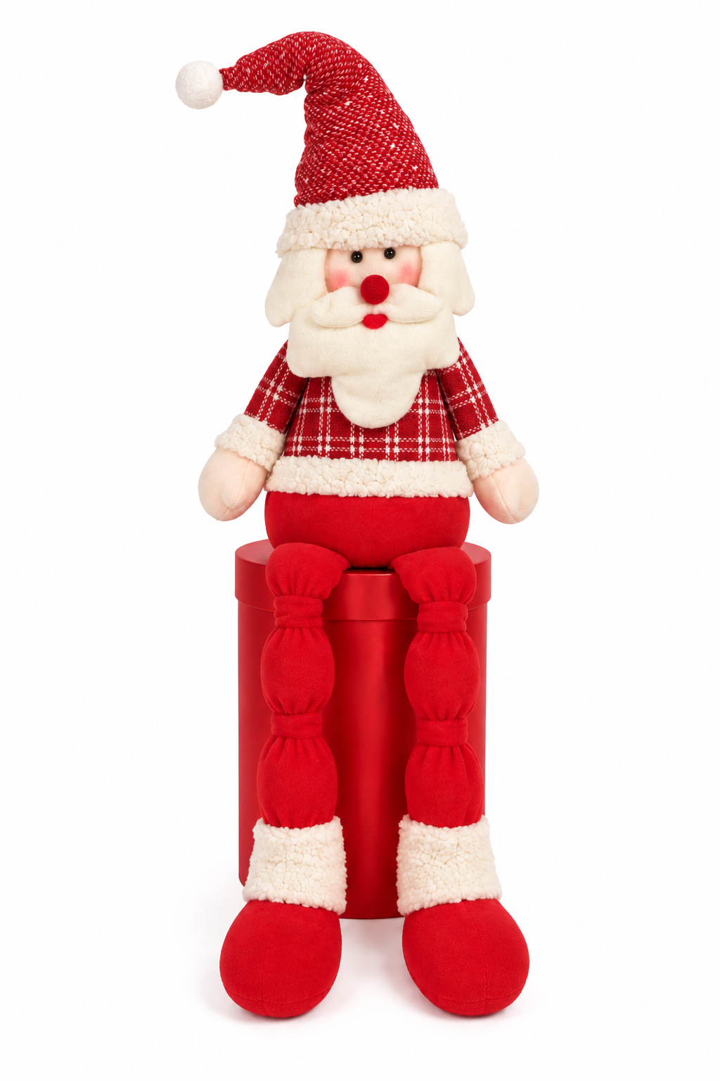 Muñeco de Navidad Santa con Caja Rojo 107 CM-2