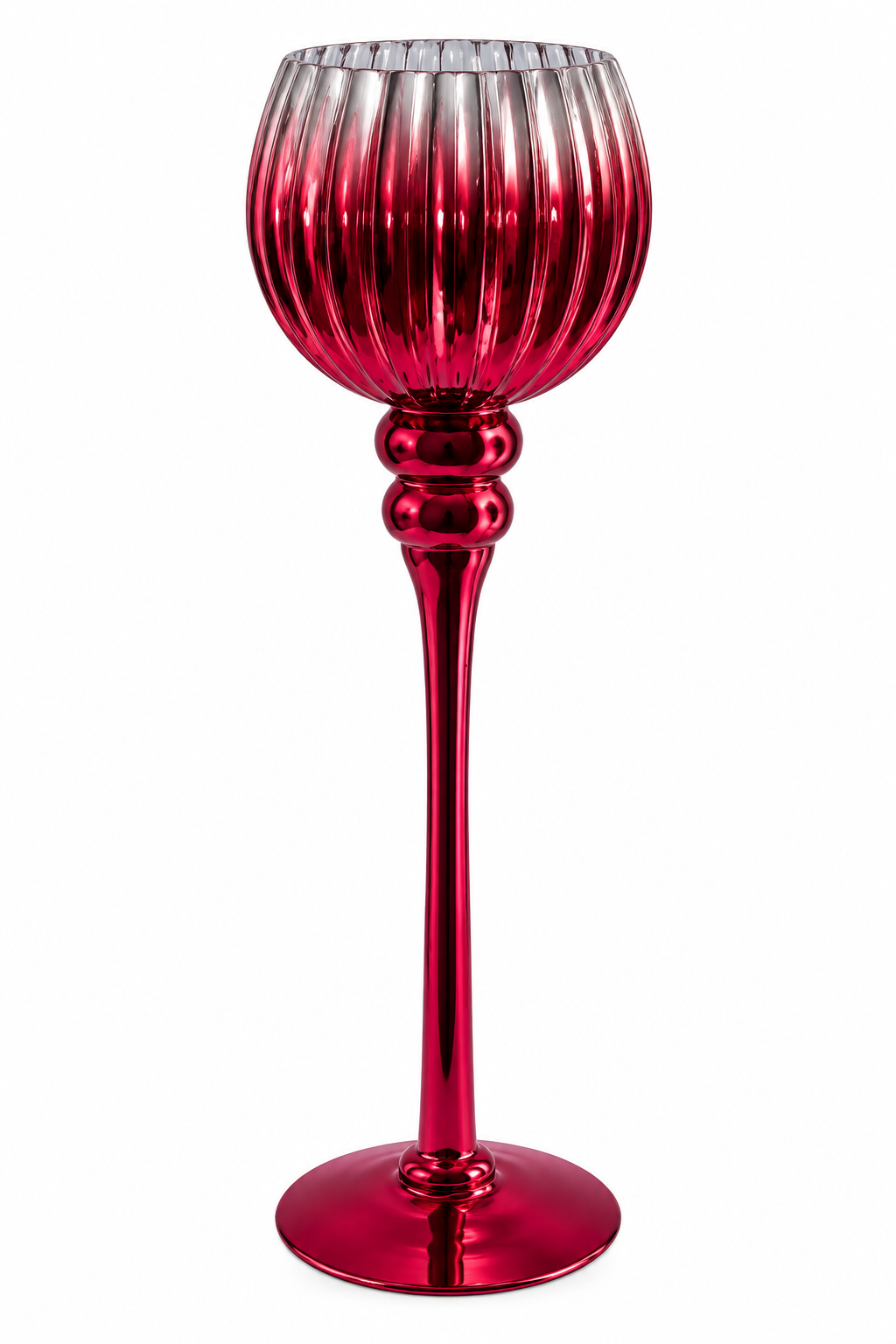 Candelabro Navidad Vidrio Rojo 40 CM-0