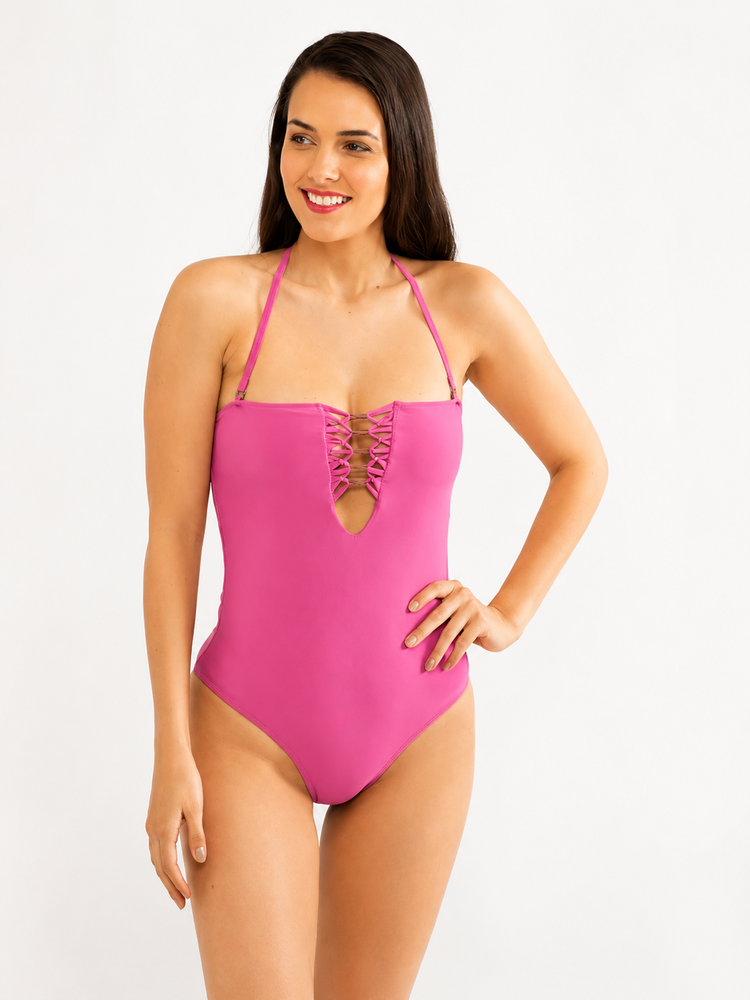 Traje De Baño Tatienne Escote Guinda-3