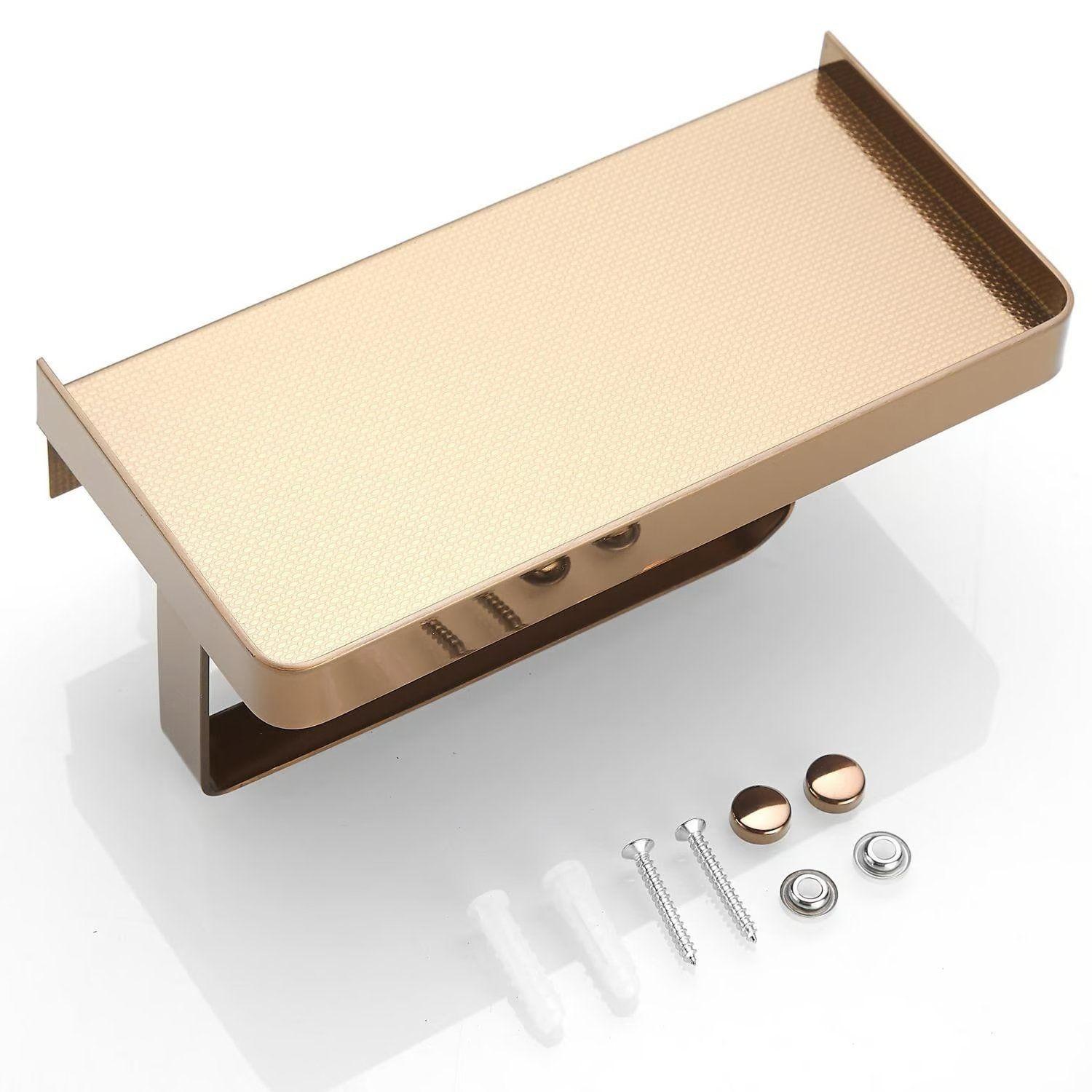 Porta Rollo Papel Con Repisa Sensi Dacqua Osaka Color Cobre Cobre-2