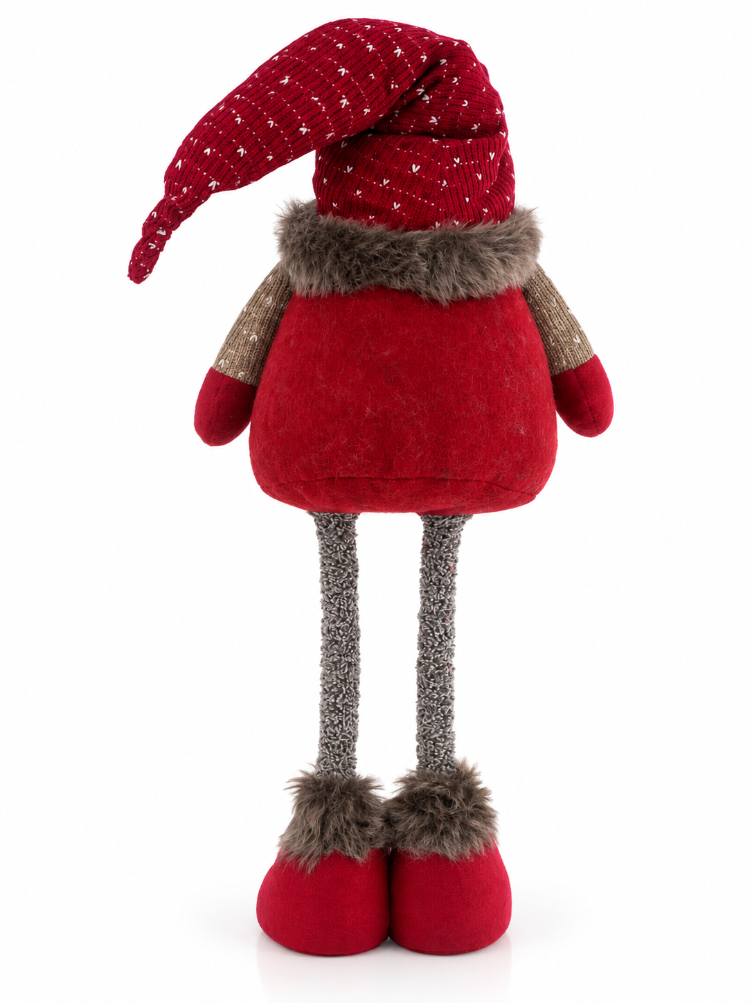 Muñeco de Navidad Extendible Gnomo Trenzas Rojo 70 CM-1
