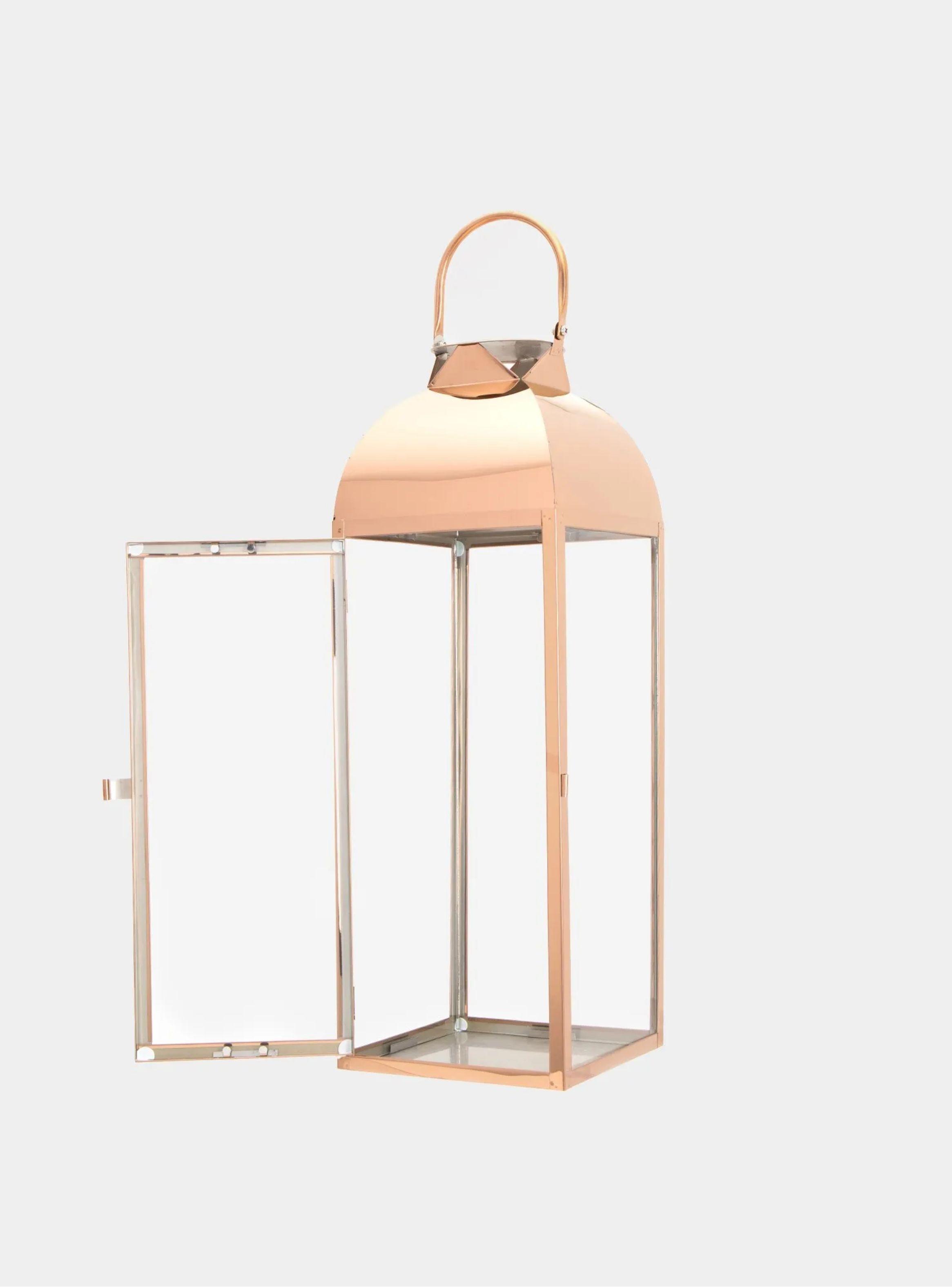 Set 2 Faroles Metal Color Cobre-3