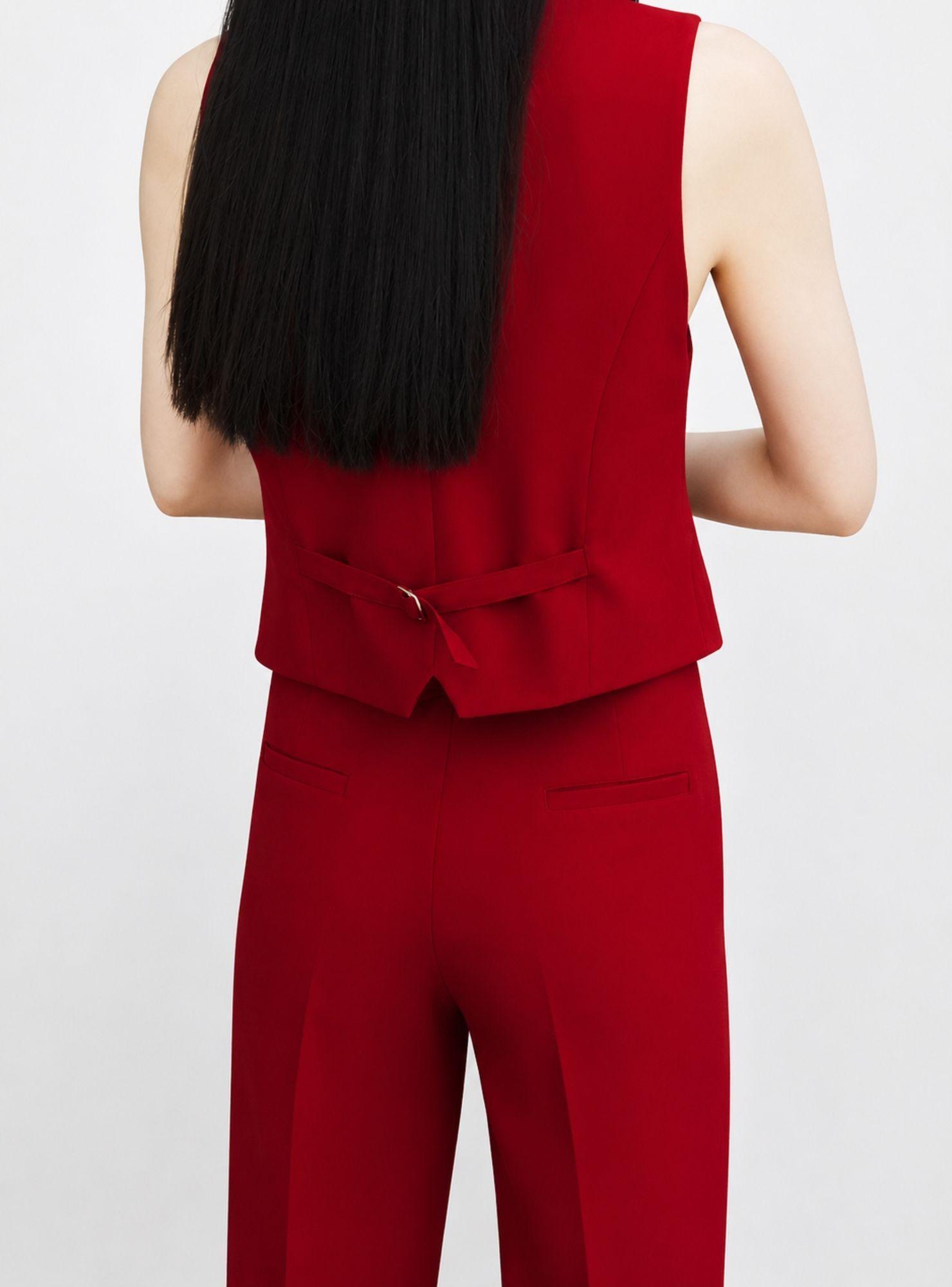 Blazer Sfera Sin Mangas Rojo-3
