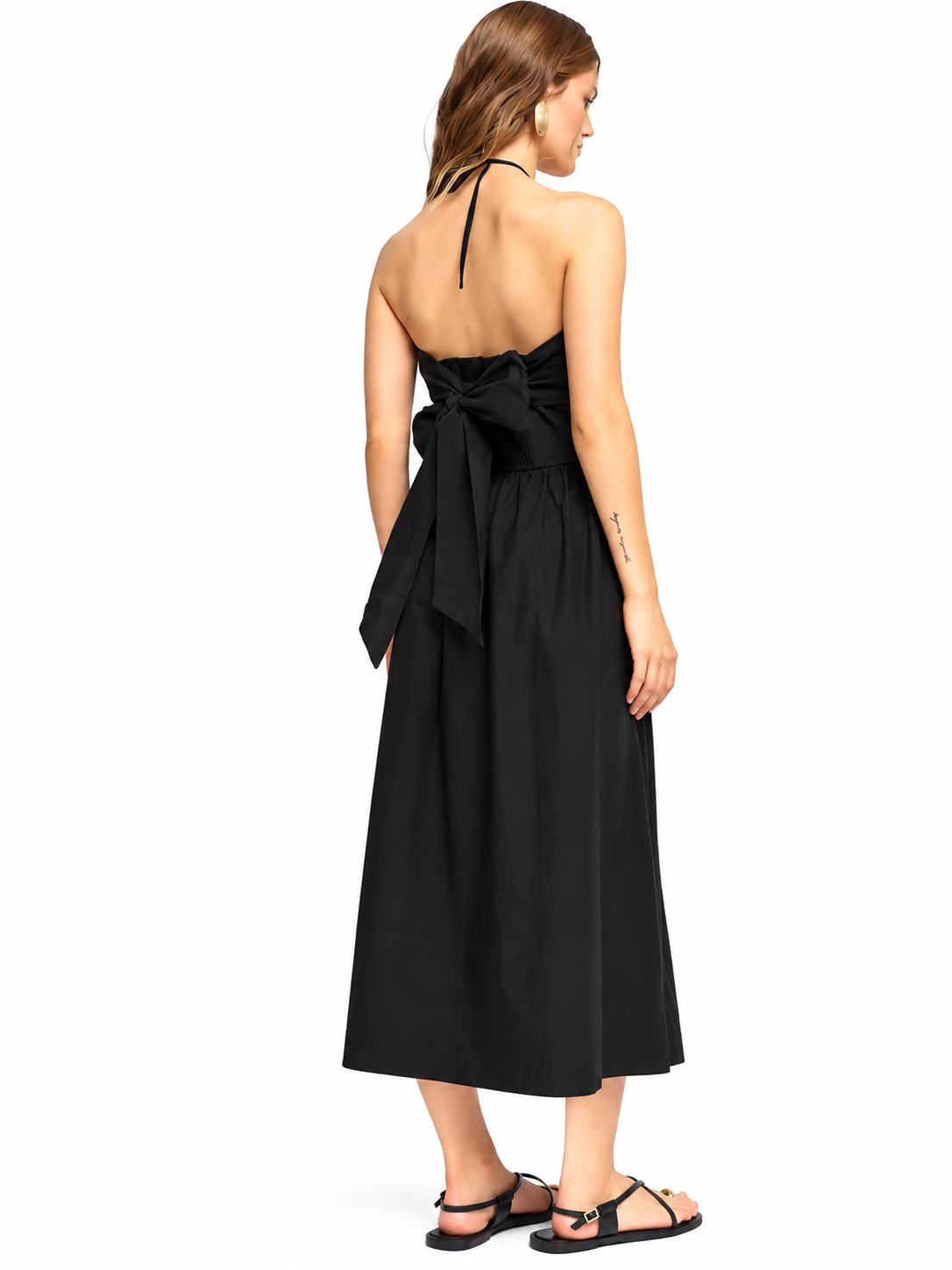 Vestido Marquis Midi Drapeado Negro-2