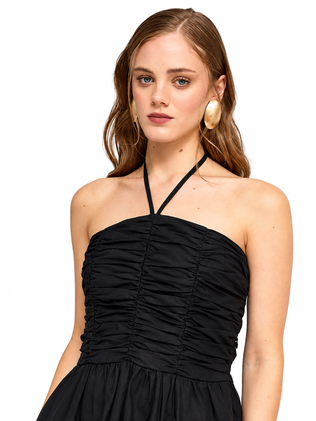 Vestido Marquis Midi Drapeado Negro-3