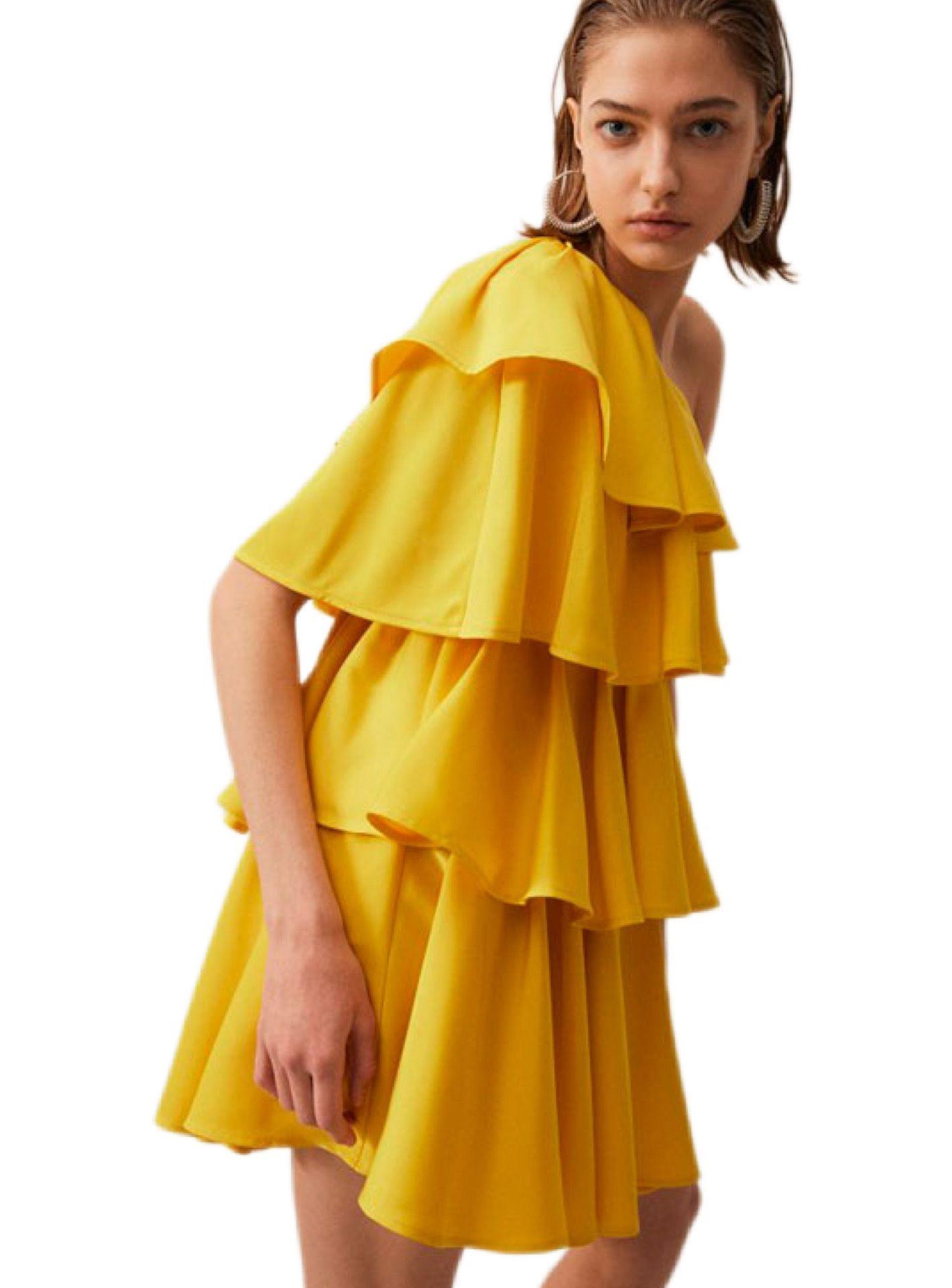 Vestido Sfera Vuelos Asimetricos Amarillo-3