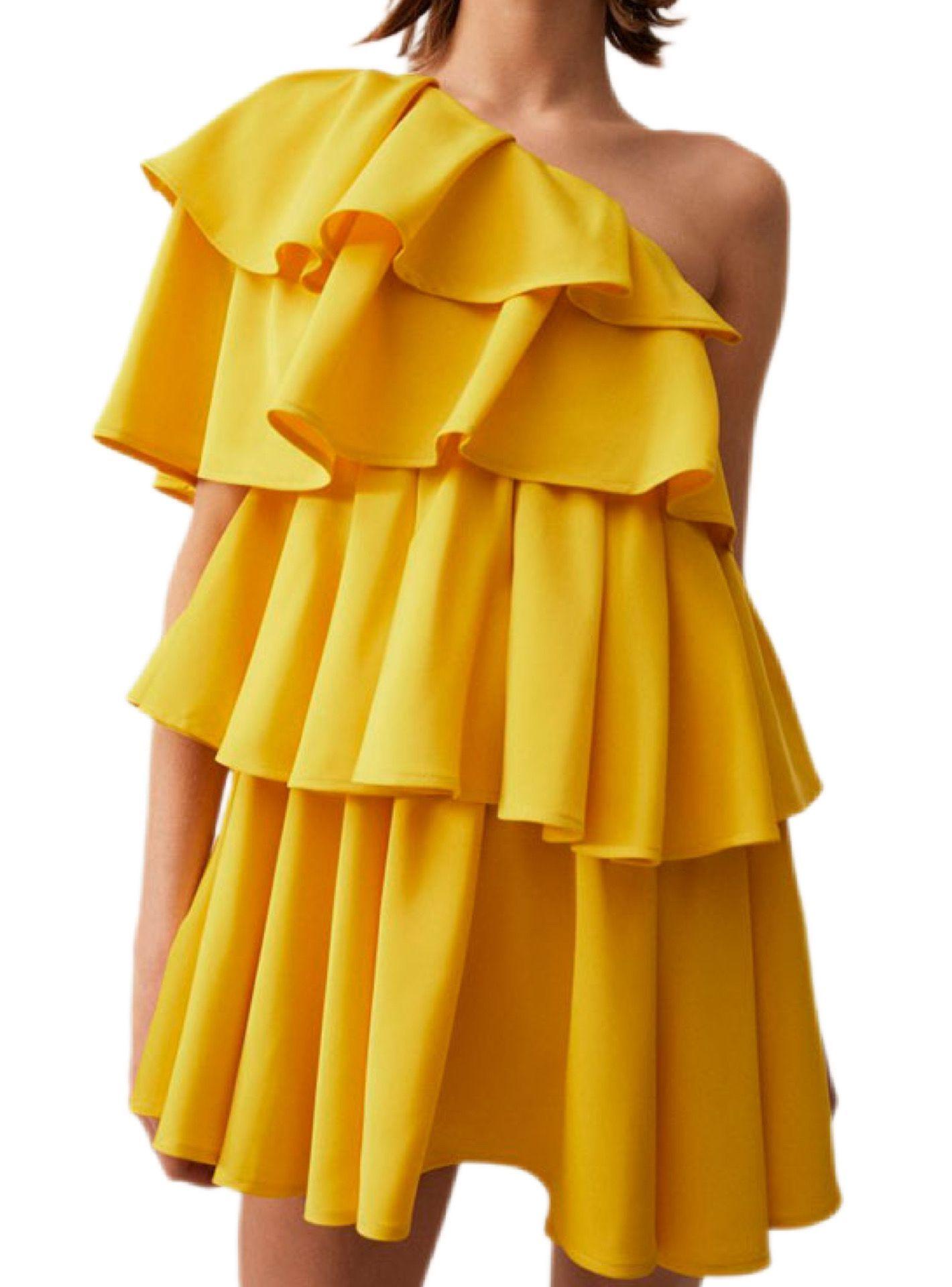 Vestido Sfera Vuelos Asimetricos Amarillo-4
