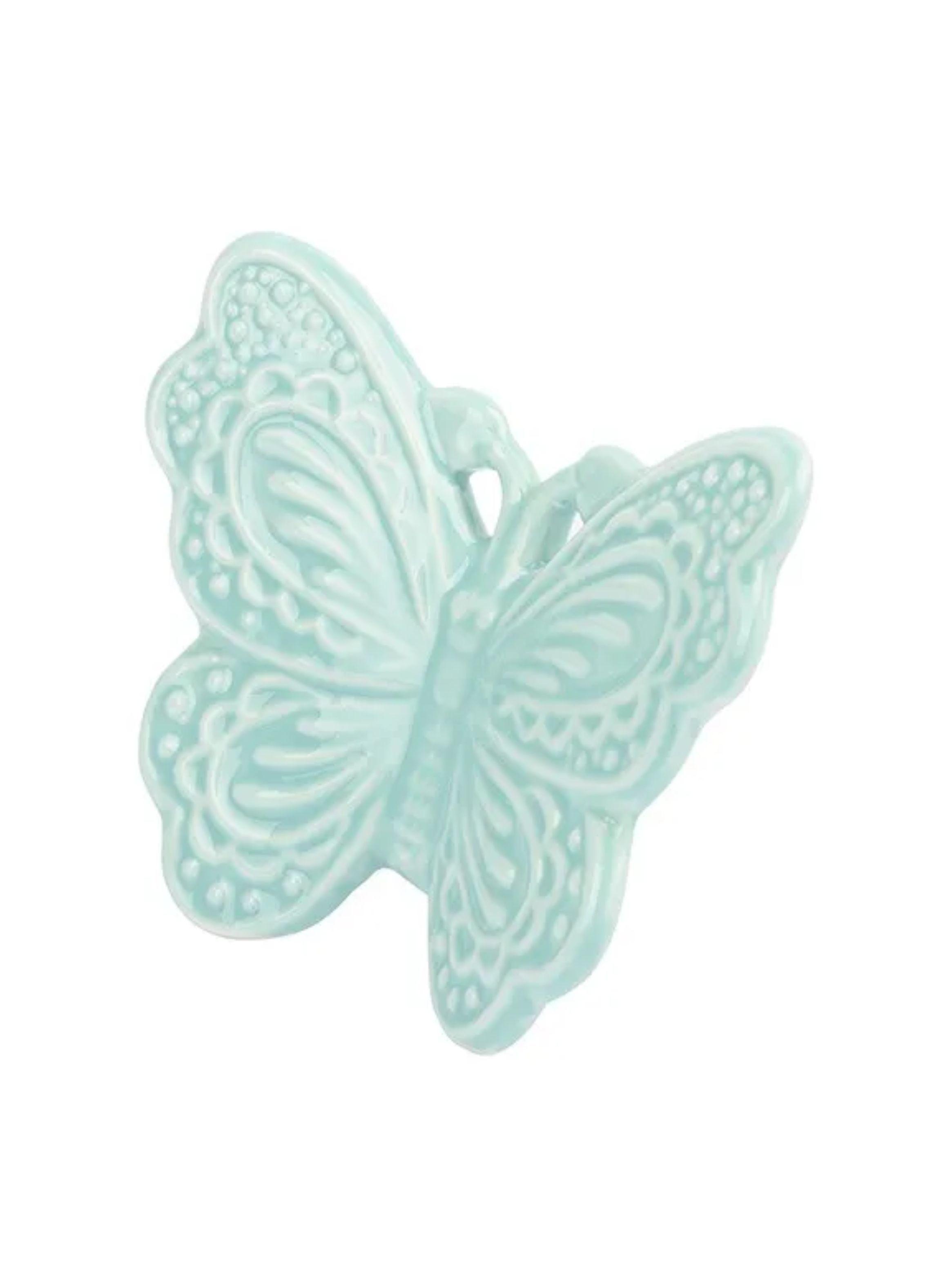 Combo X2 Figura Mariposa Ceramica Aqua 8 Cm-4