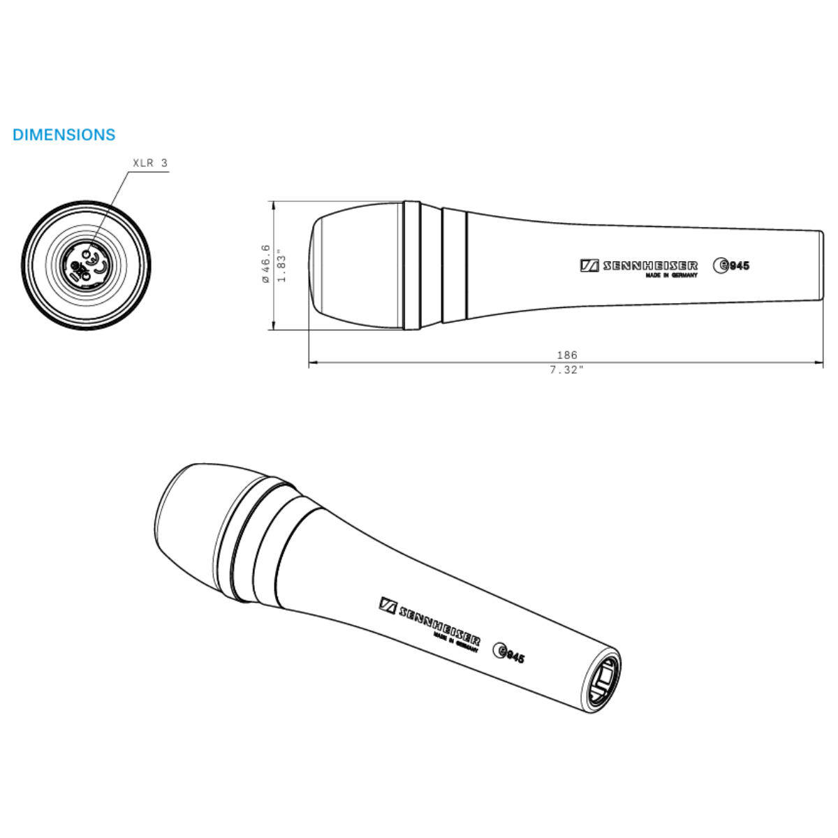 Micrófono Vocal Supercardioide Sennheiser e 945-2