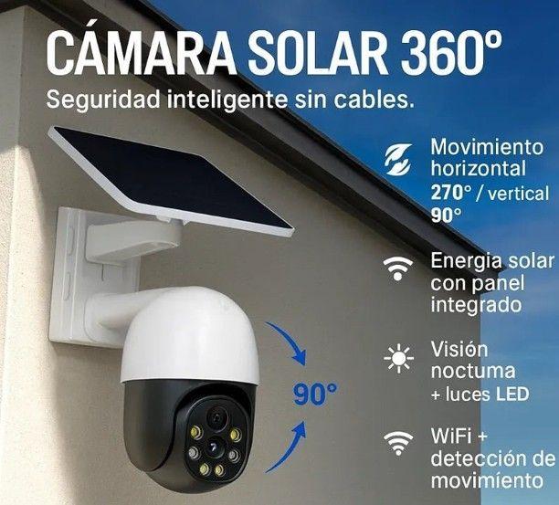 Cámara Solar 360° WiFi con Visión Nocturna y Control App-2
