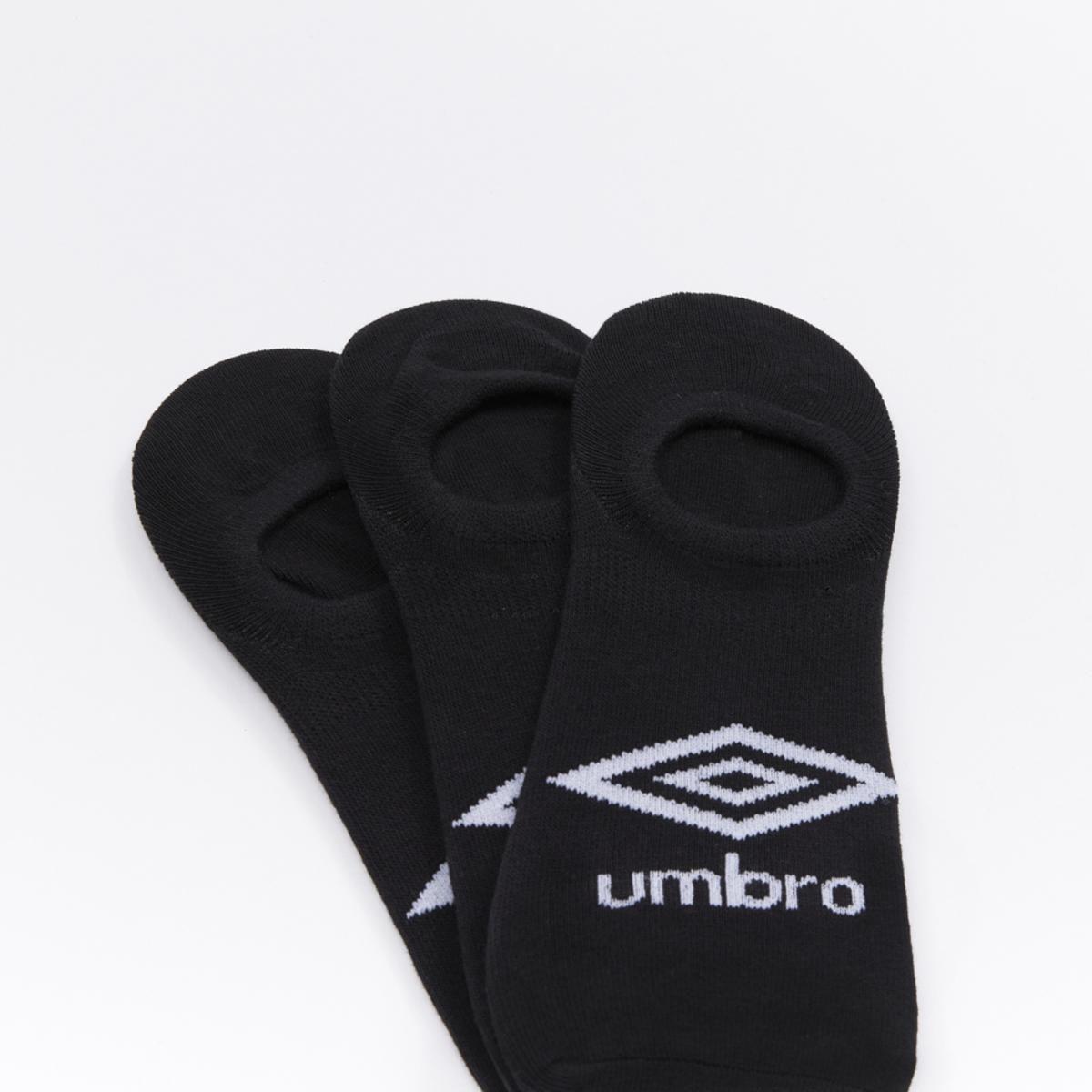Calcetines Umbro Tripack Invisible Unisex Negro-2