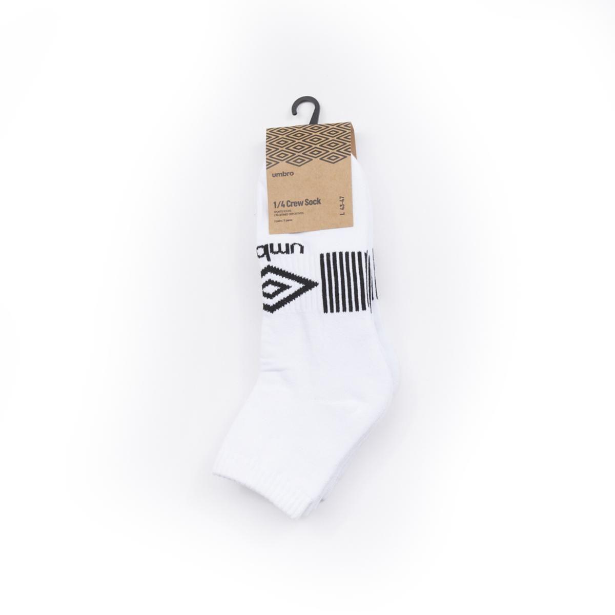 Calcetines Umbro Tripack Crew Unisex Blanco-3