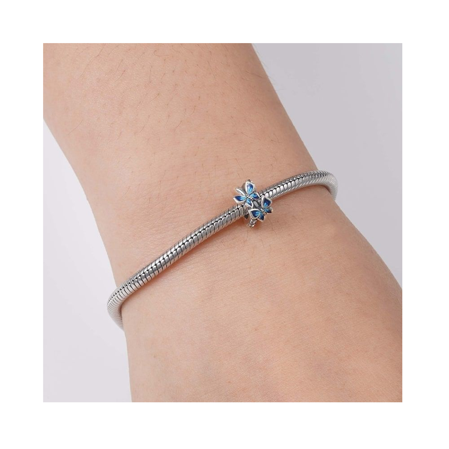 Charm Mariposas Azules en Plata Fina 925 SILVER HEART-4