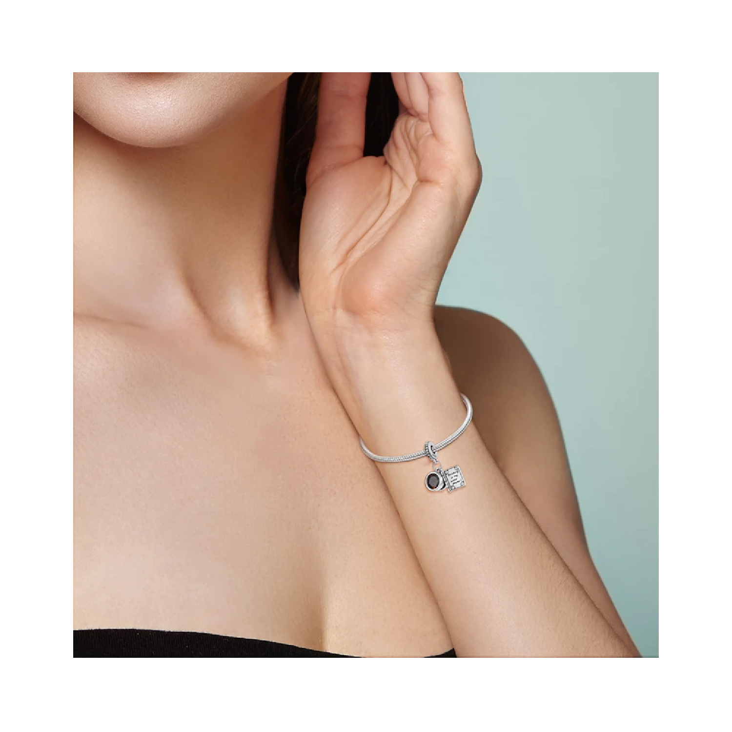 Charm Taza De Café Y Libro En Plata 925 Silver Heart-3