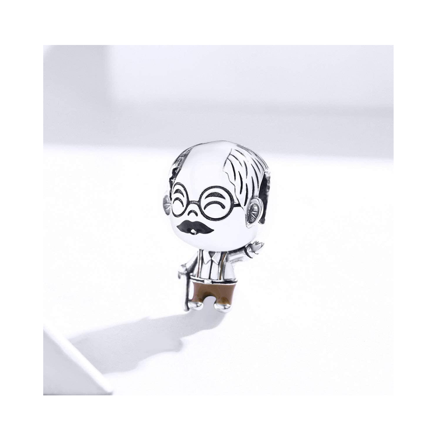 Charm Abuelo Sonriente Con Bastón En Plata 925 Silver Heart-2