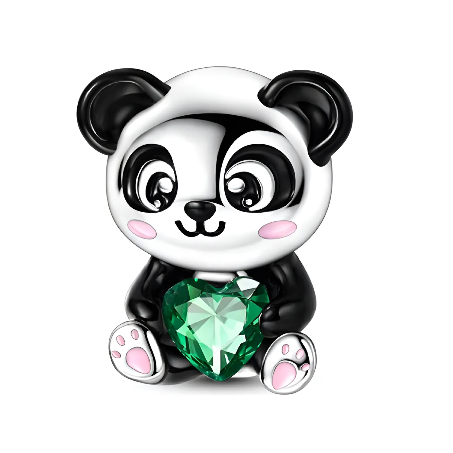Charm Oso Panda en Plata Fina 925 SILVER HEART-0