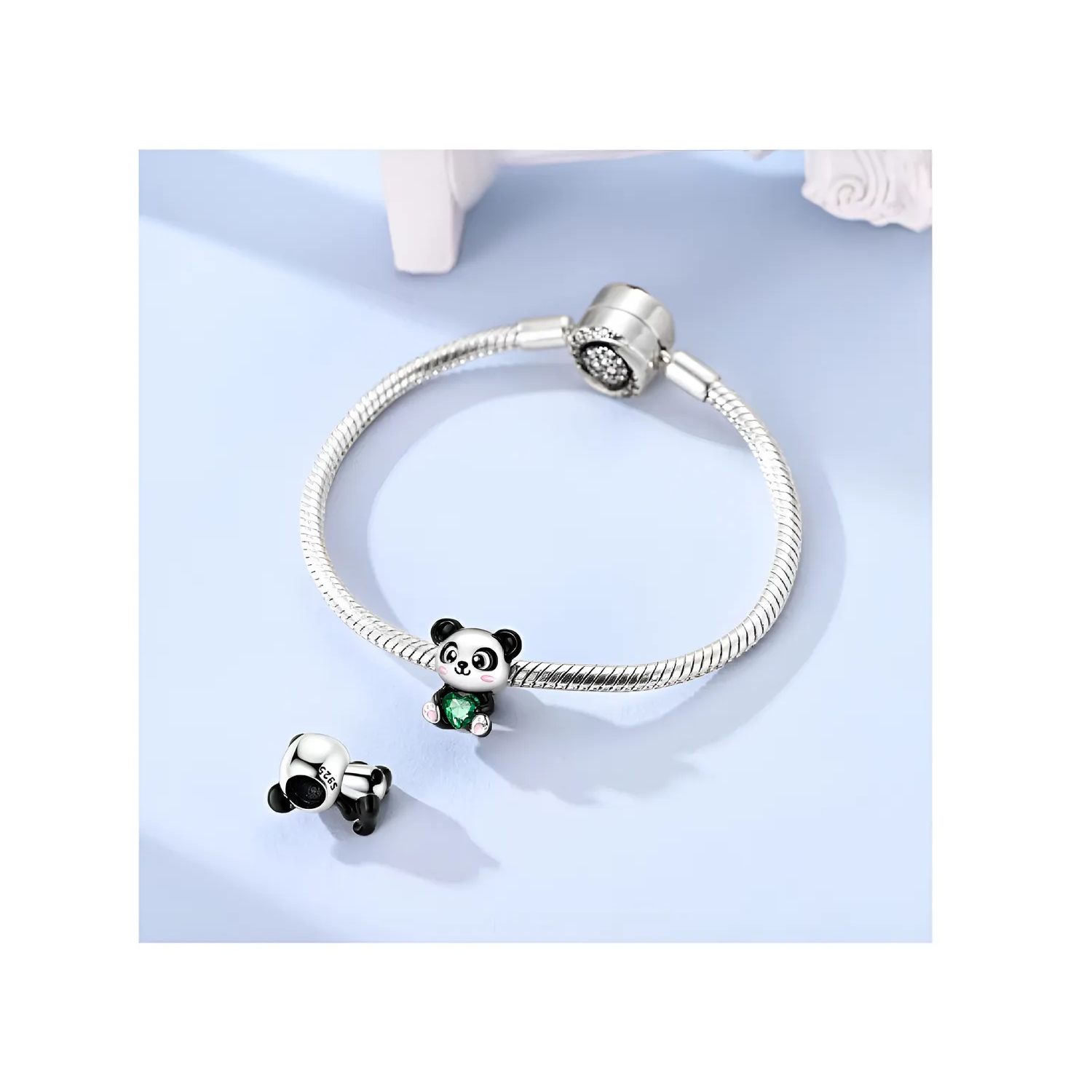 Charm Oso Panda en Plata Fina 925 SILVER HEART-2