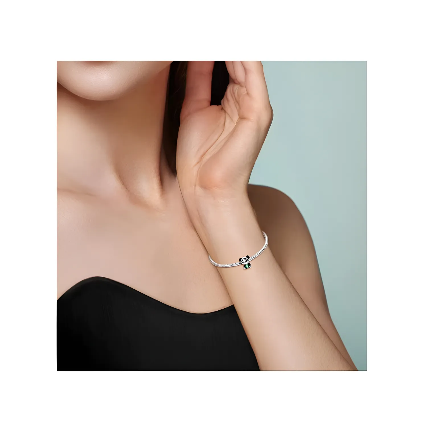 Charm Oso Panda en Plata Fina 925 SILVER HEART-3