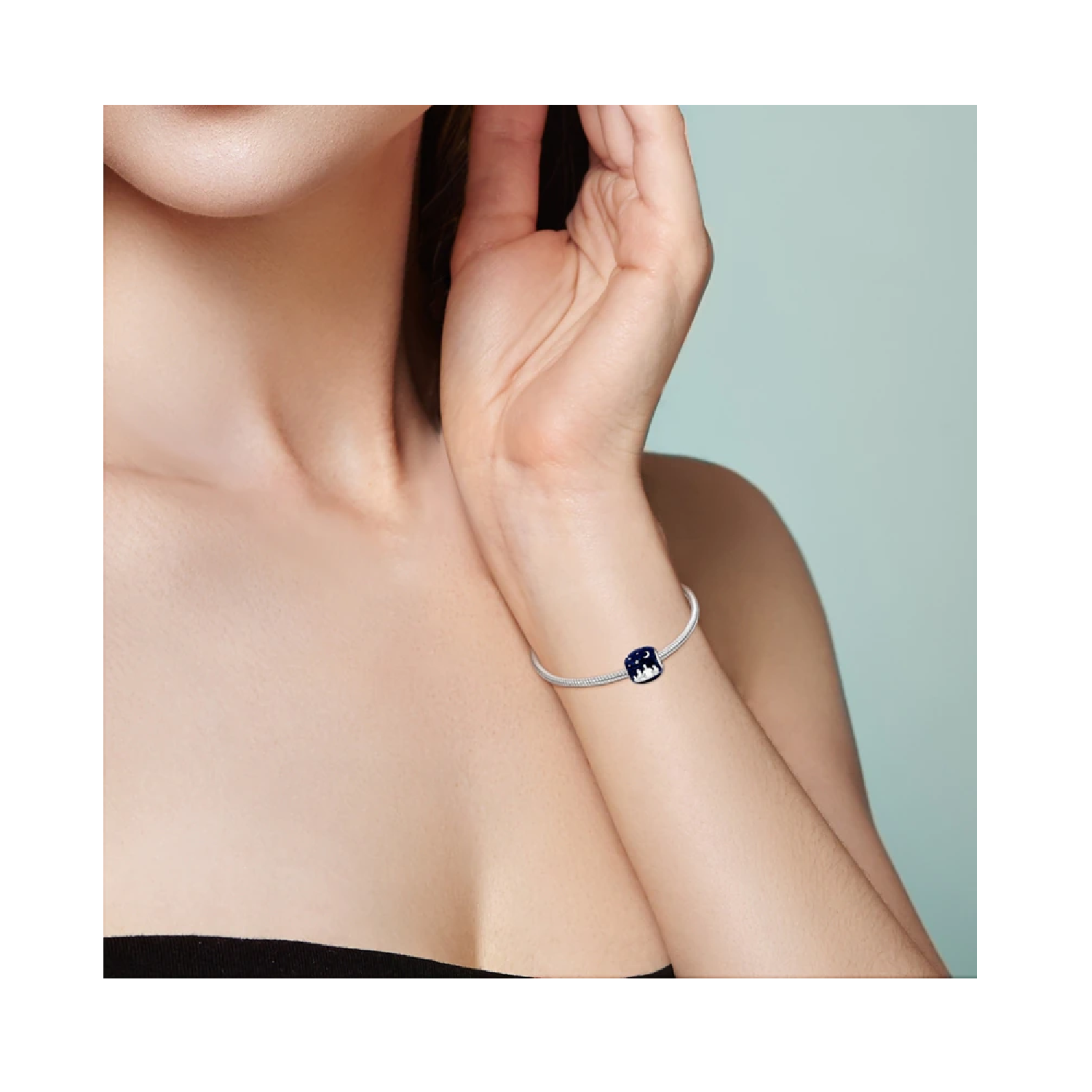 Charm Familia Unida Cielo Estrellado Plata 925 Silver Heart-3