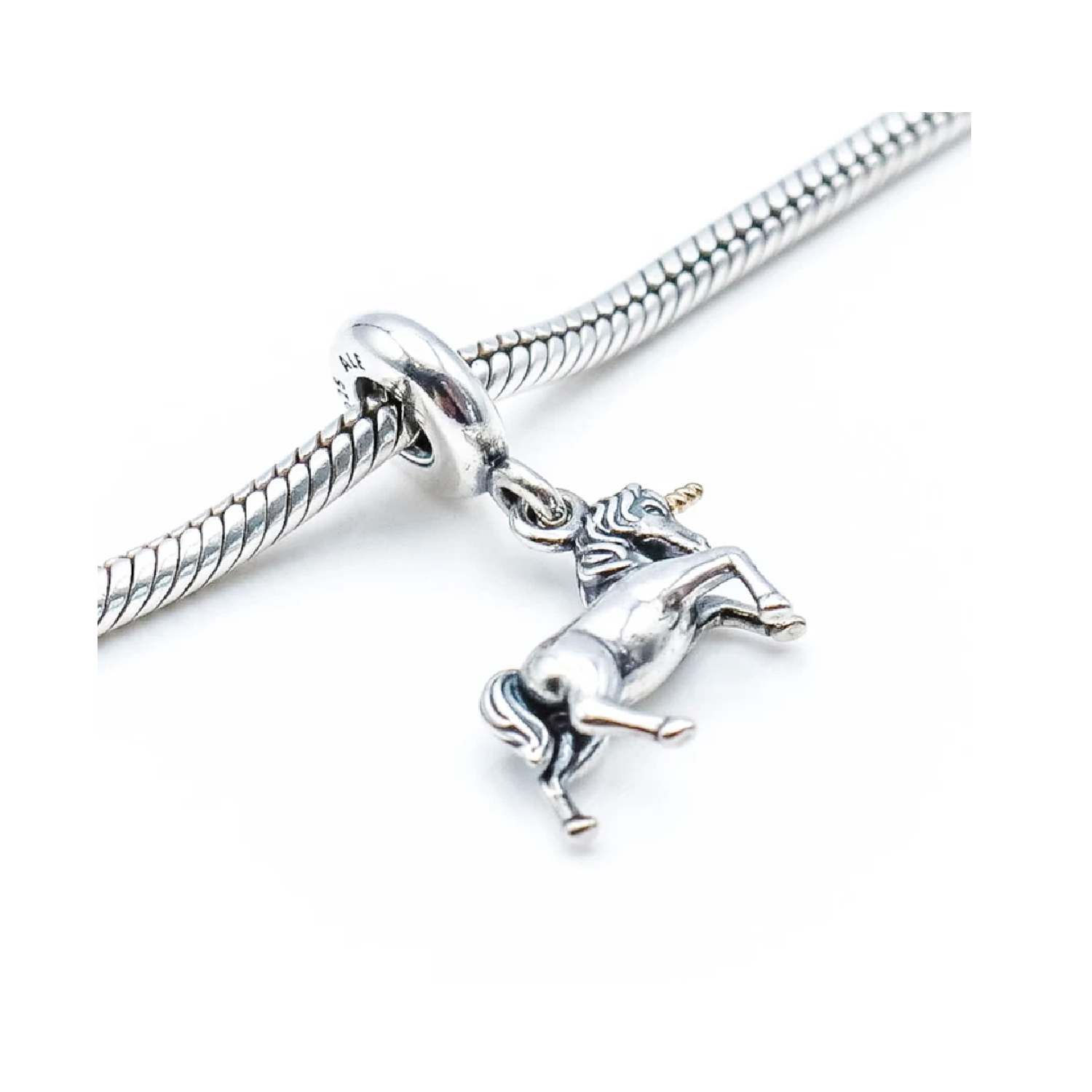 Charm Unicornio Solemne En Plata 925 Silver Heart-2