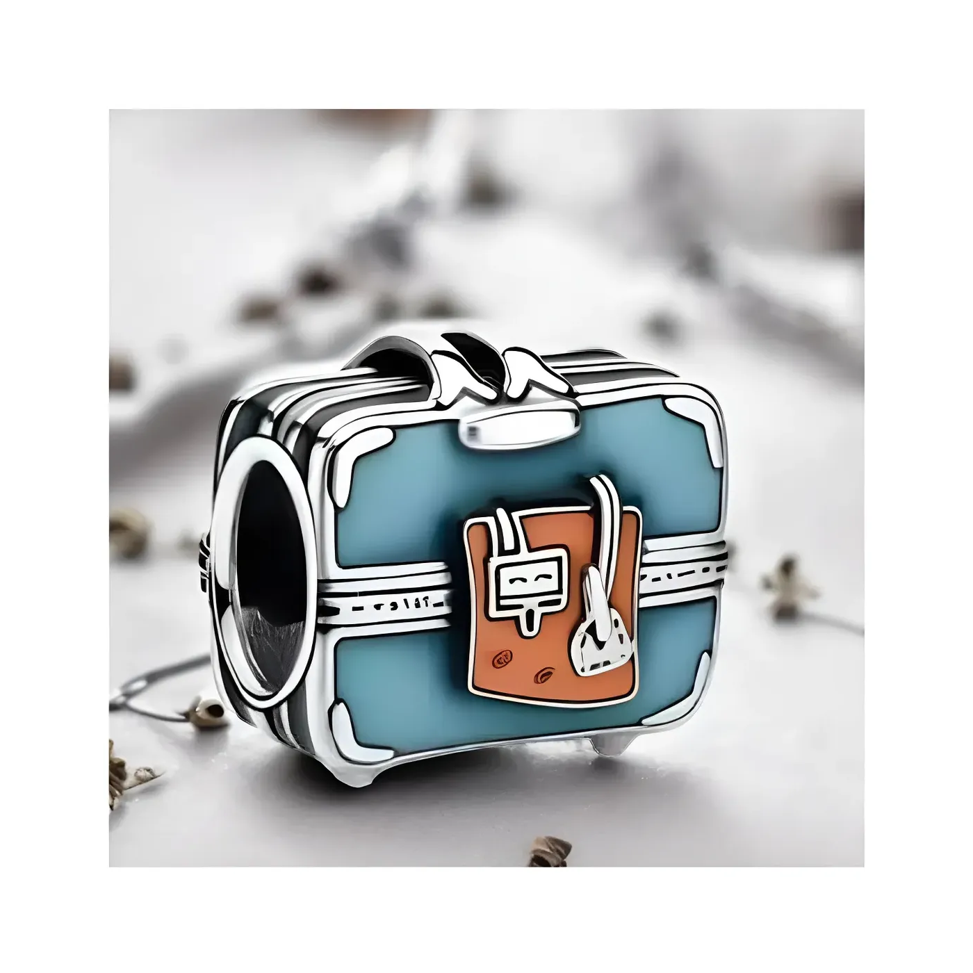 Charm Maleta de Viaje en Plata Fina 925 SILVER HEART-3