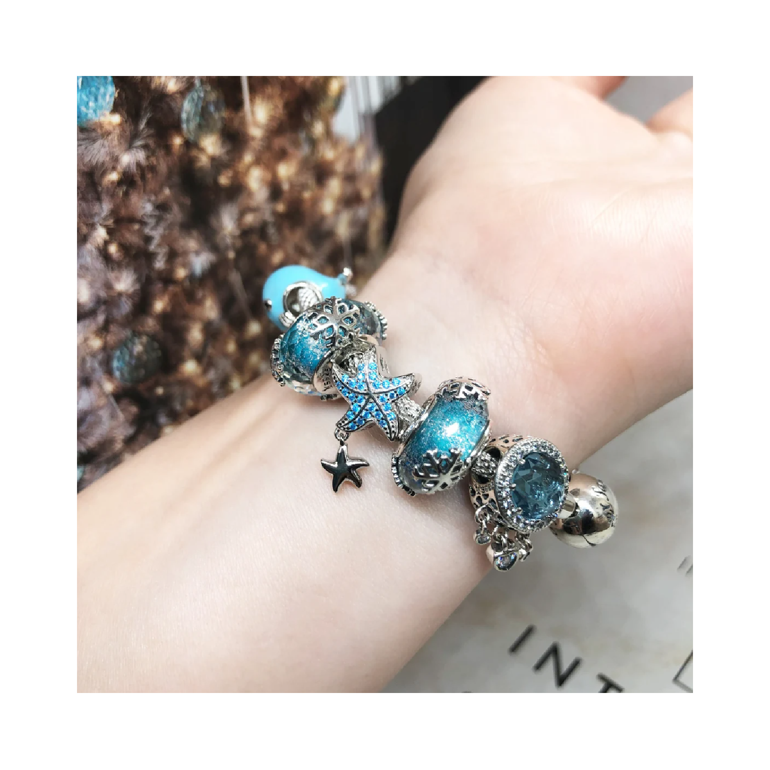 Charm Estrellas De Mar Y Circones En Plata 925 Silver Heart-3