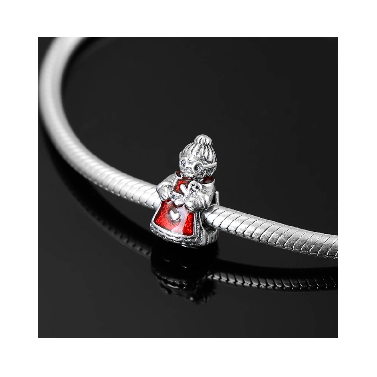 Charm Abuela De Navidad Y Galleta En Plata 925 Silver Heart-2