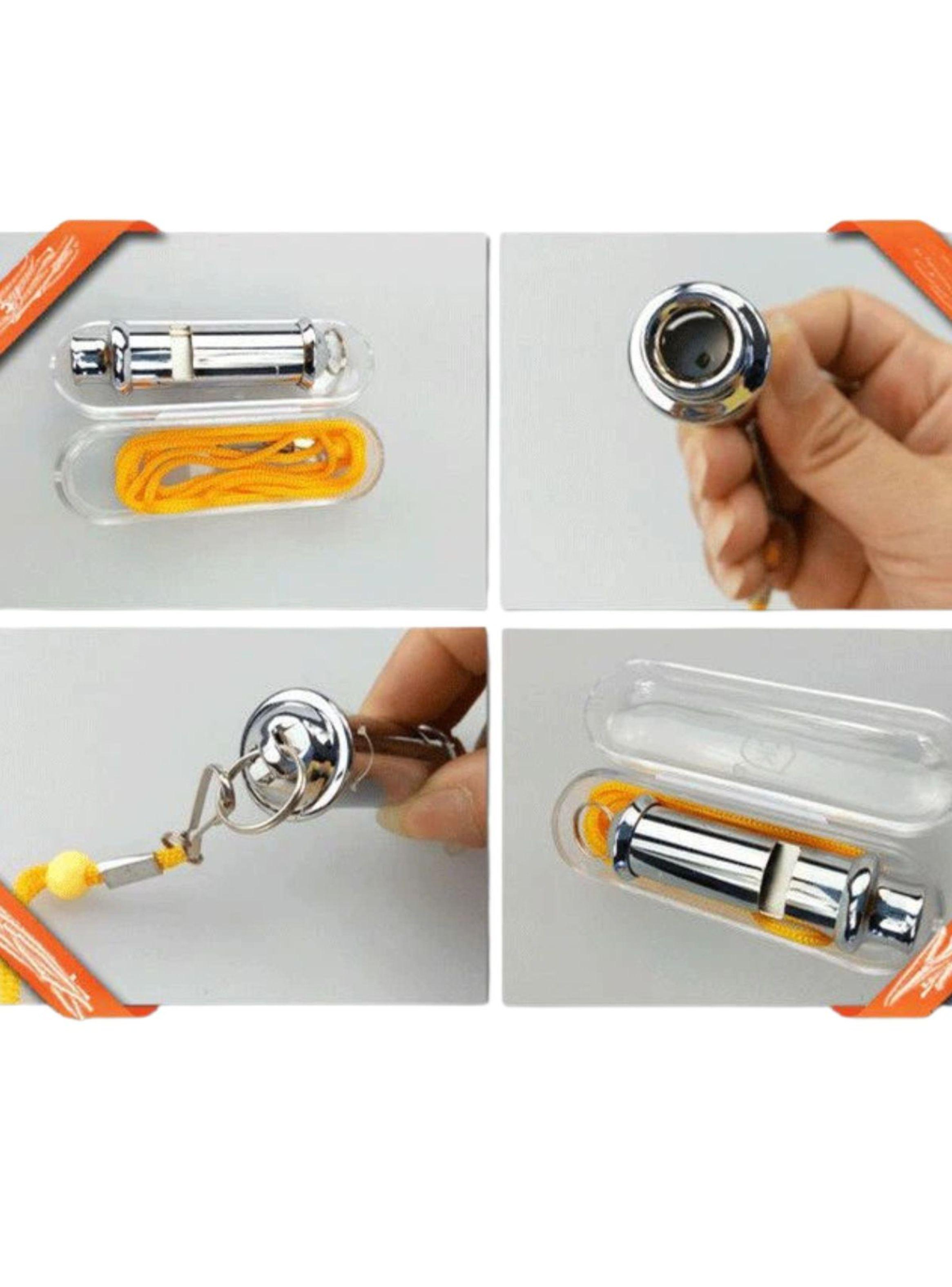 4 SILBATS DE EMERGENCIA ACERO INOXIDABLE PARA SENDERISMO ND15-5