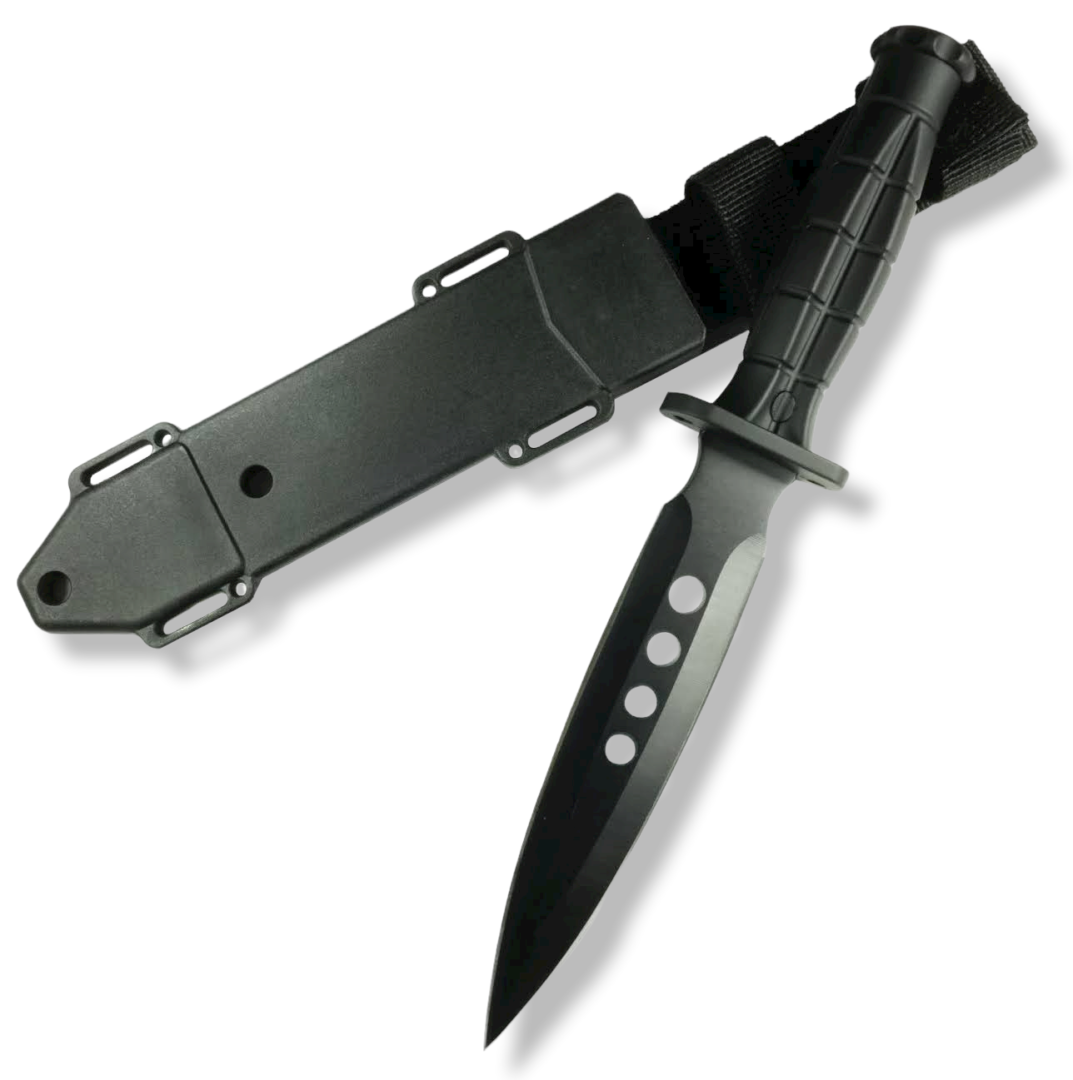 Cuchillo Tactico Buceo Cougar Black Doble Filo Ultra Livian AM63-0