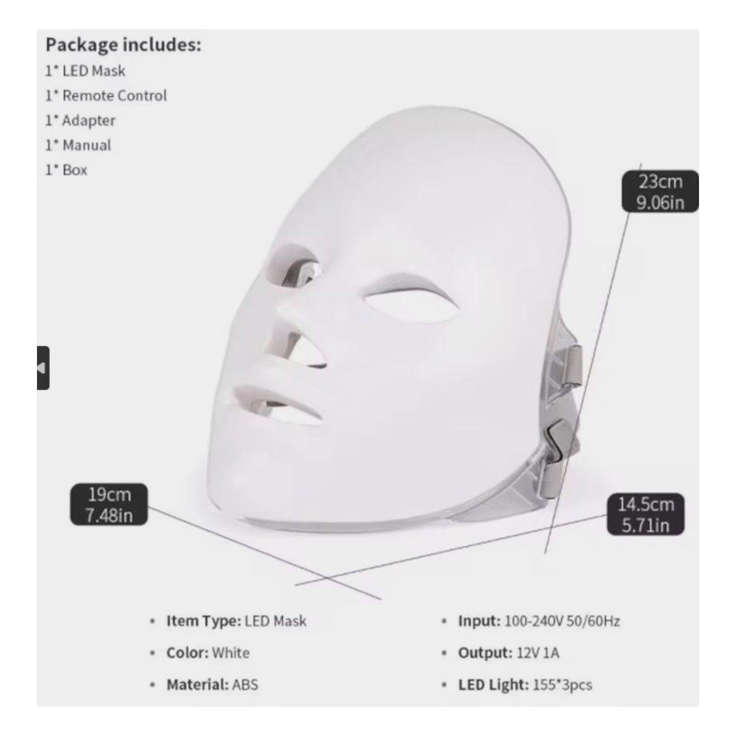 Mascara Facial Microterapia Fotones Led 7 Colores NC03-3