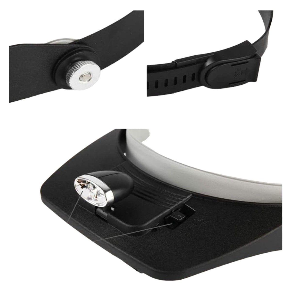 Lupa de Cabeza visera Luz led + 4 lupas NB75-4