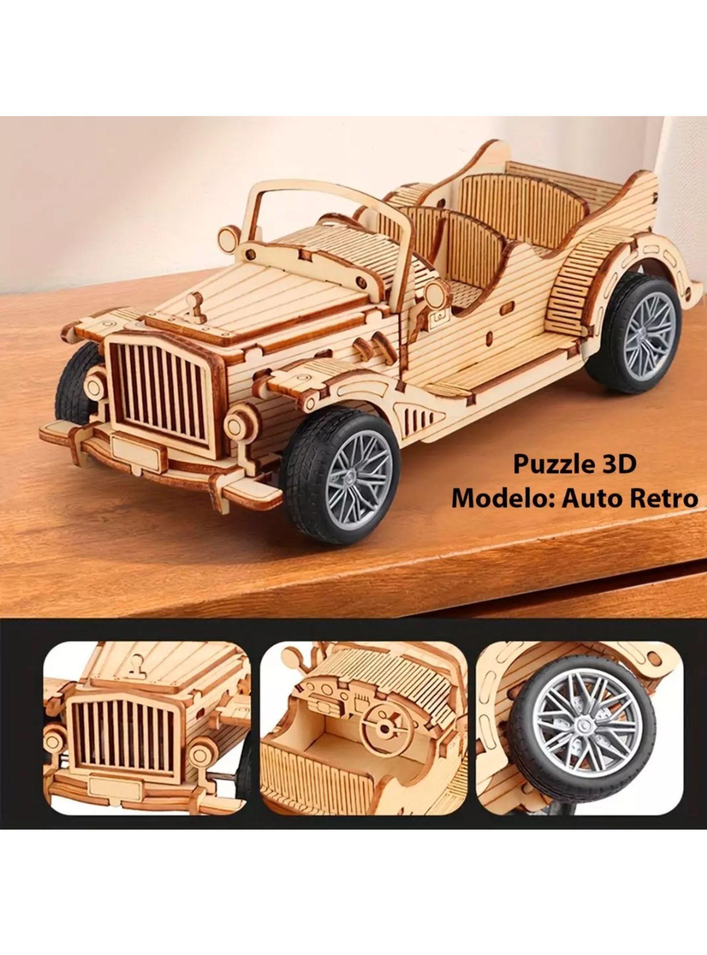 AUTO ARMABLE PUZZLE 3D DE MADERA CLASICO ND07-3