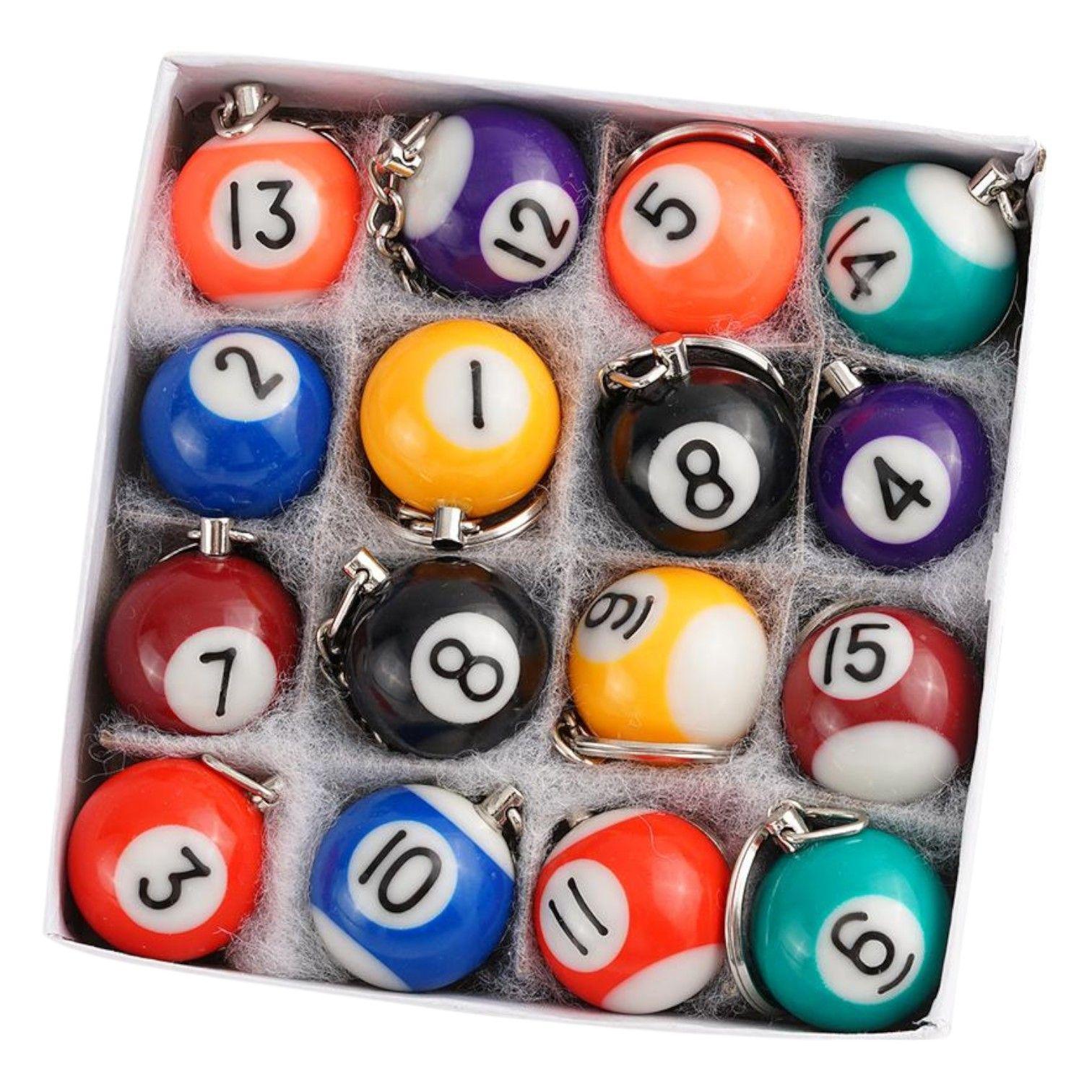 SET 16 LLAVEROS POOL BILLA COMBO CAJA PACK NC16-6