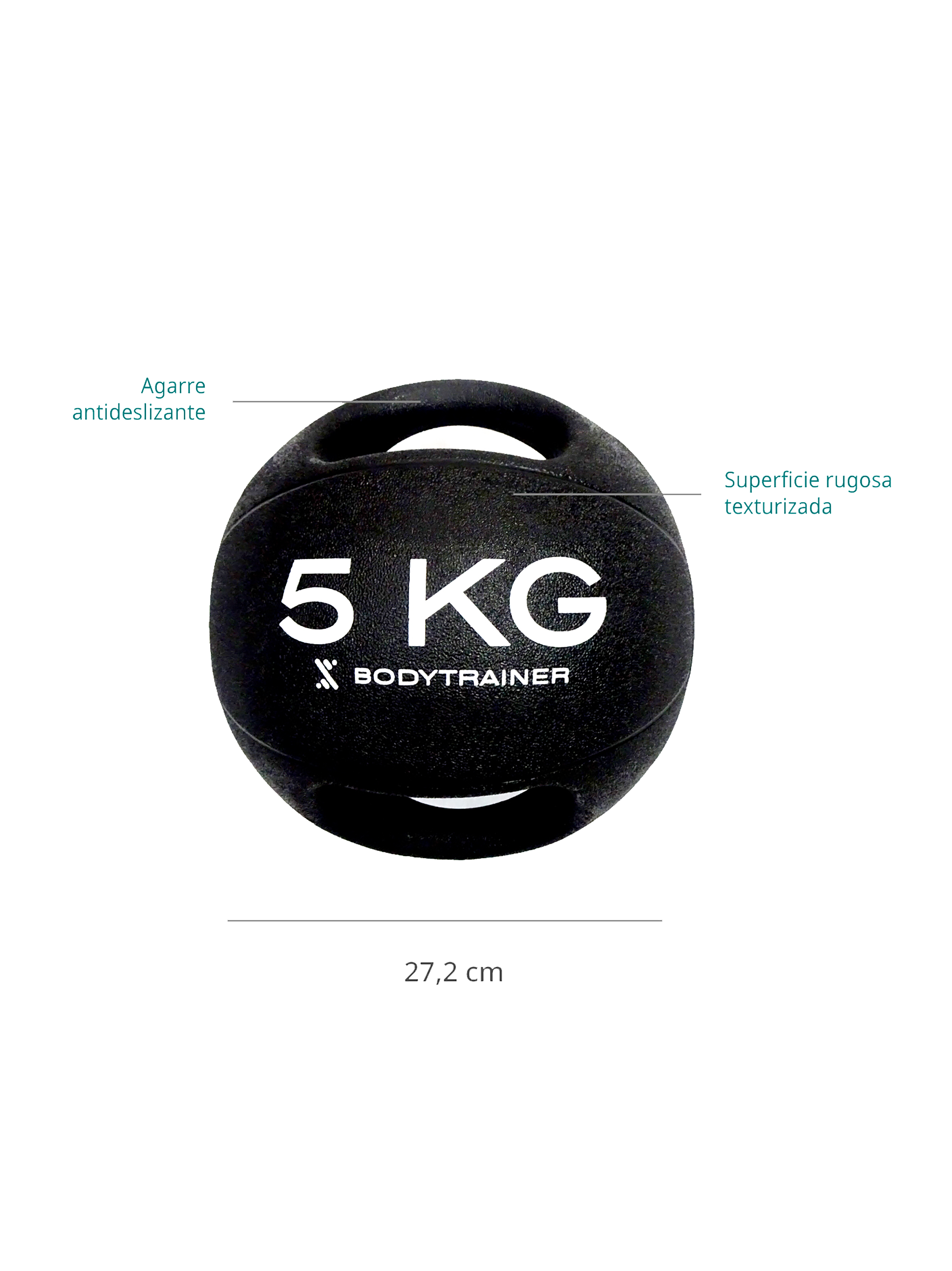 Balón Medicinal 5 Kg Bodytrainer Slam Ball Caucho Con Agarre-1