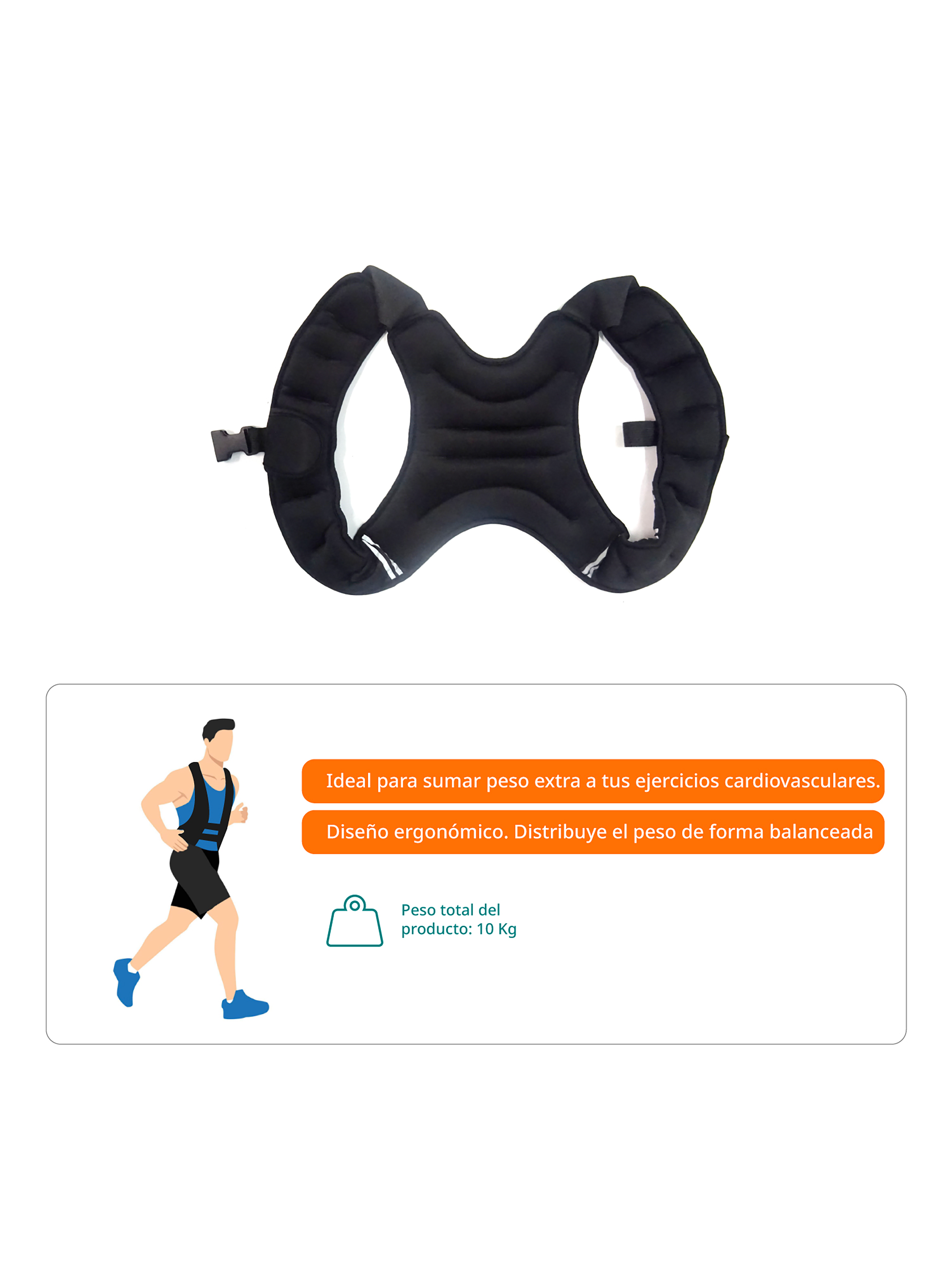 Chaleco con Peso 10 kg Bodytrainer Crossfit Fitness-2