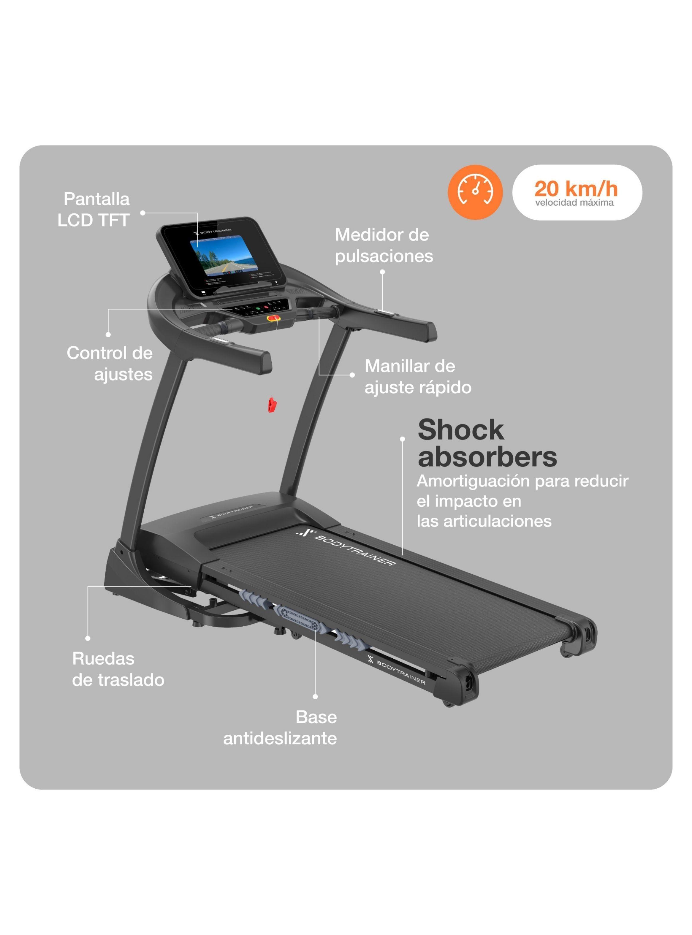 Trotadora con Pantalla Bodytrainer RN820 20 km/h con APPs-6