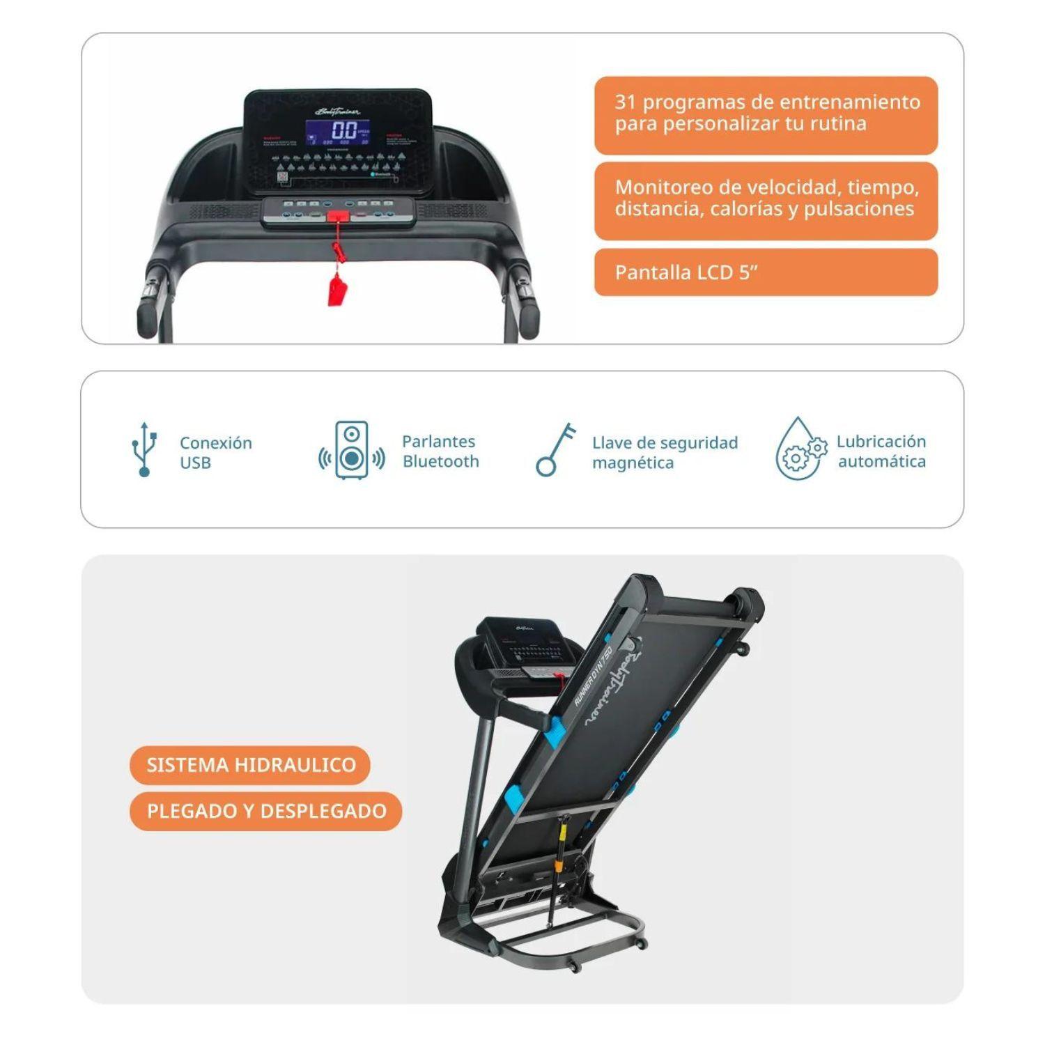 Trotadora Eléctrica Bodytrainer Runner Dyn 750 C/app Fitshow-3