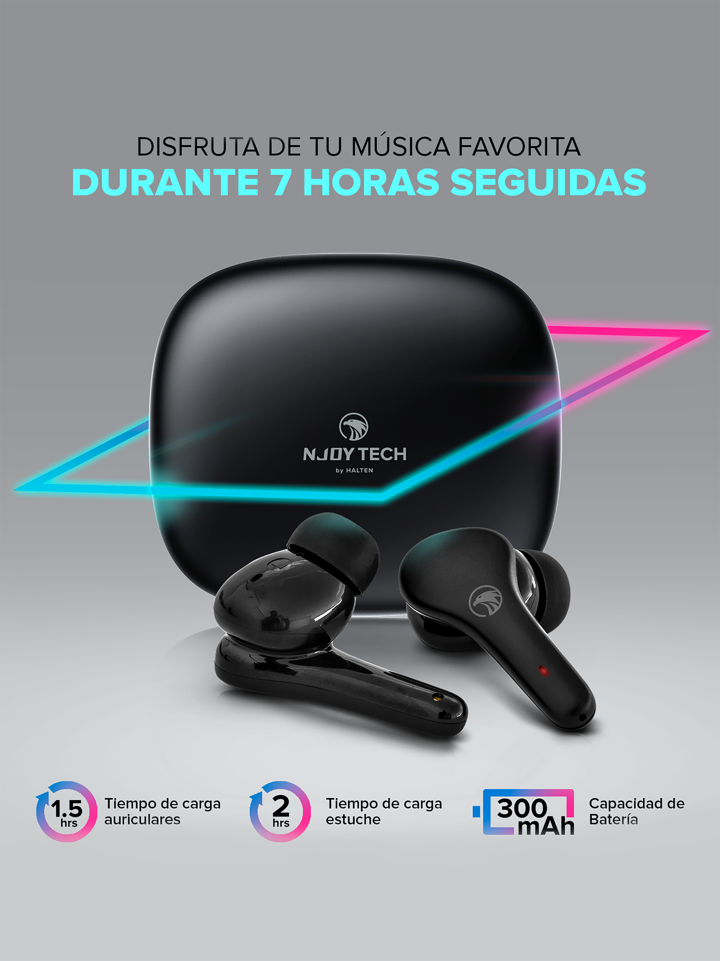 Audífonos Inalámbricos Njoytech In-Ear con Estuche de Carga-2
