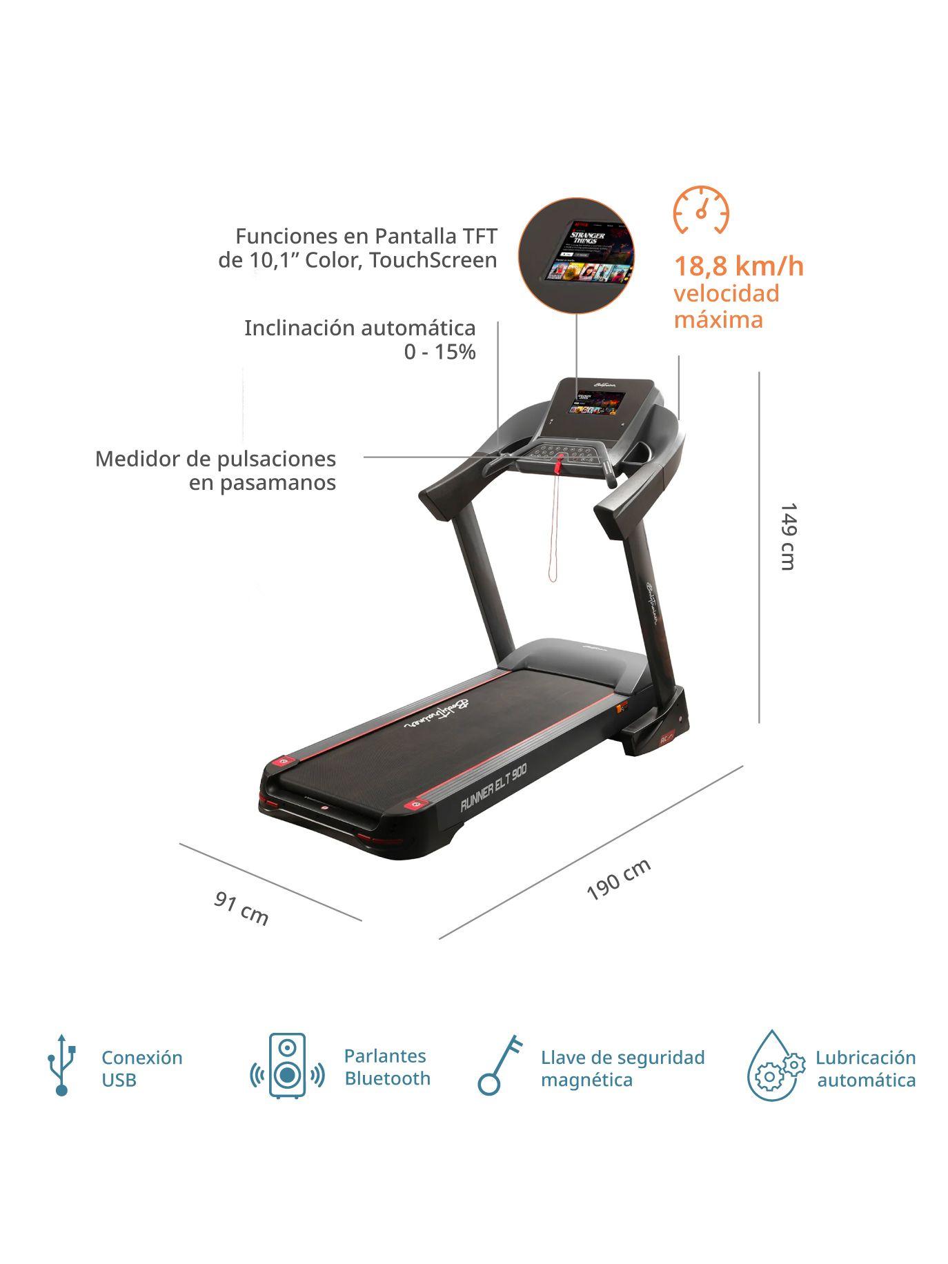 Trotadora Bodytrainer Runner Elt 900 Con Netflix Youtube-1