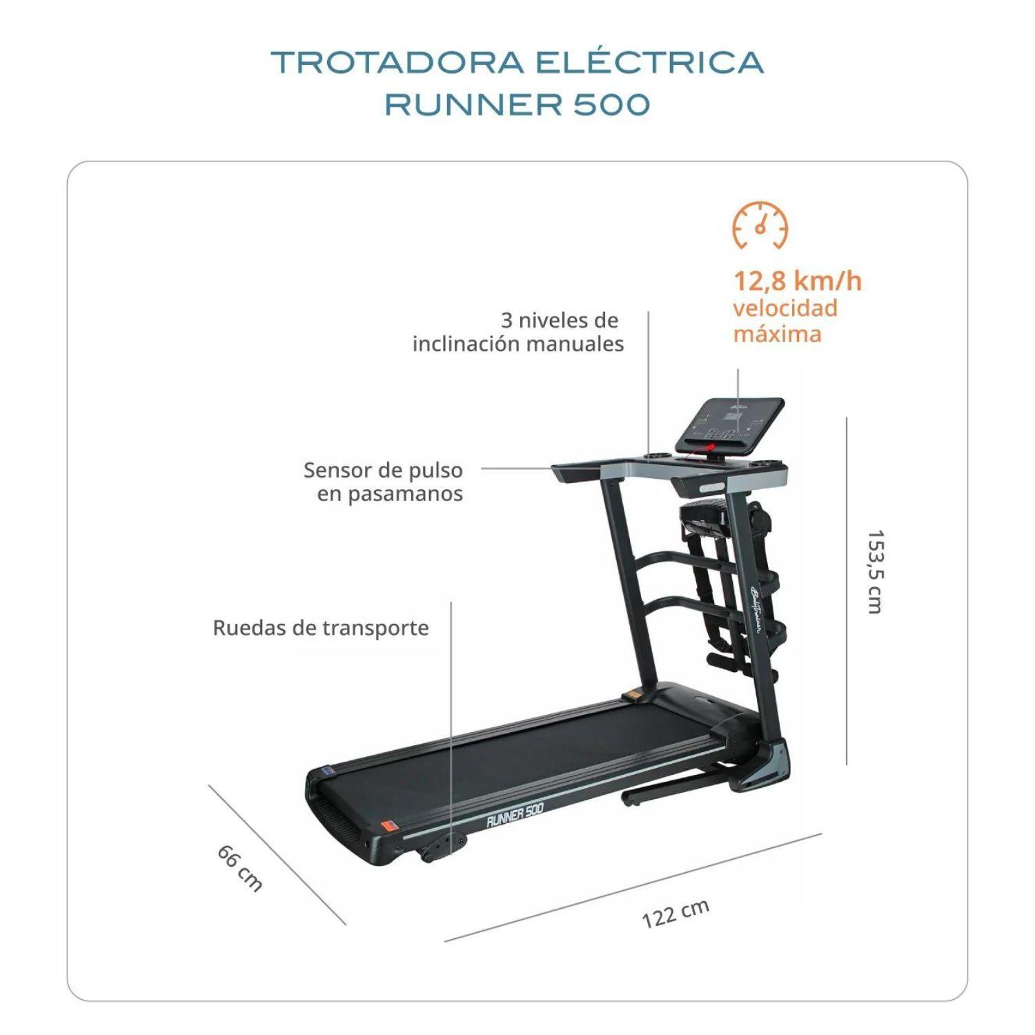 Trotadora Eléctrica Bodytrainer Runner 500 Con Masajeador-1