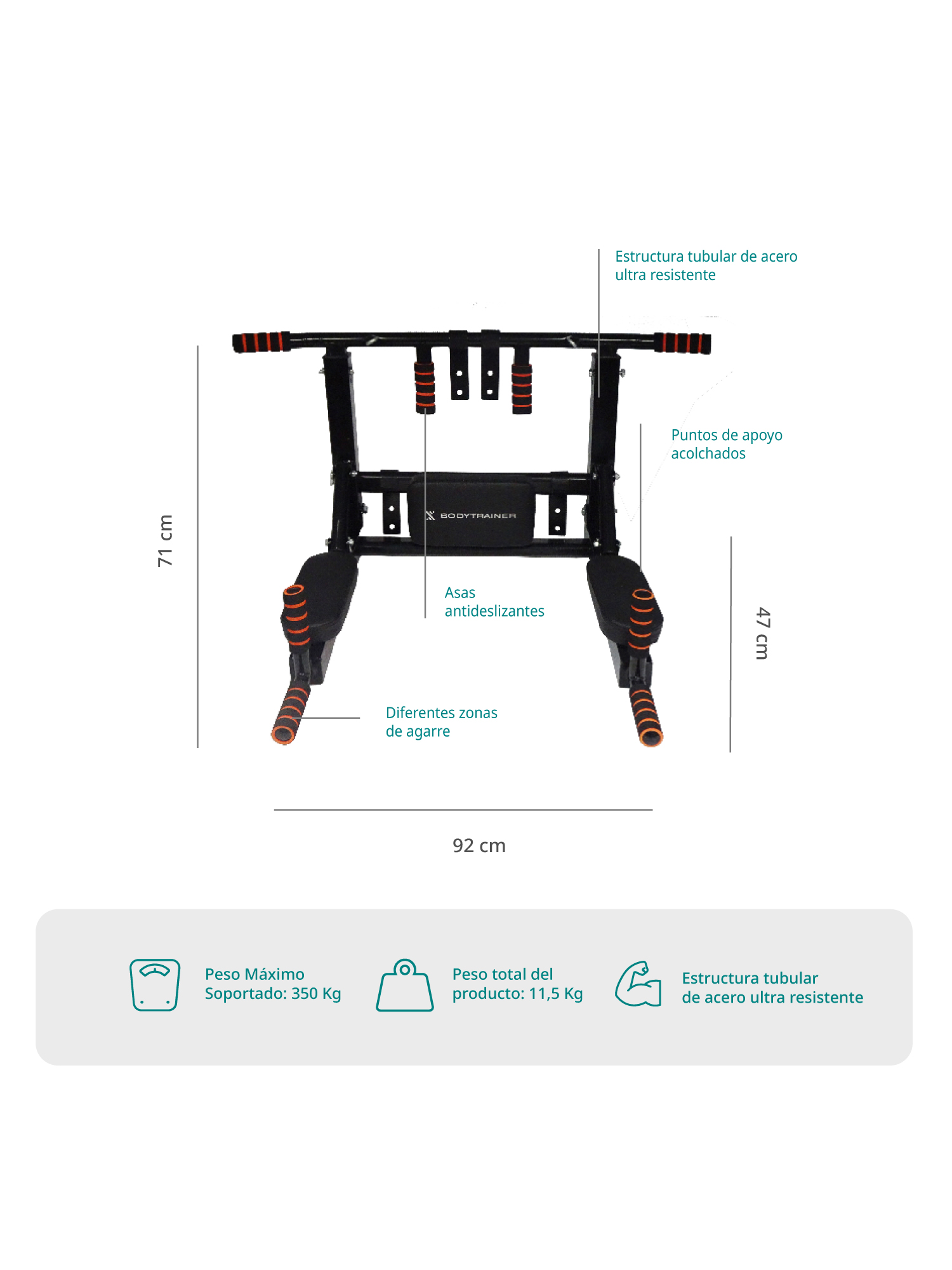 Barra de Dominadas Bodytrainer de Pared Multifunción-1