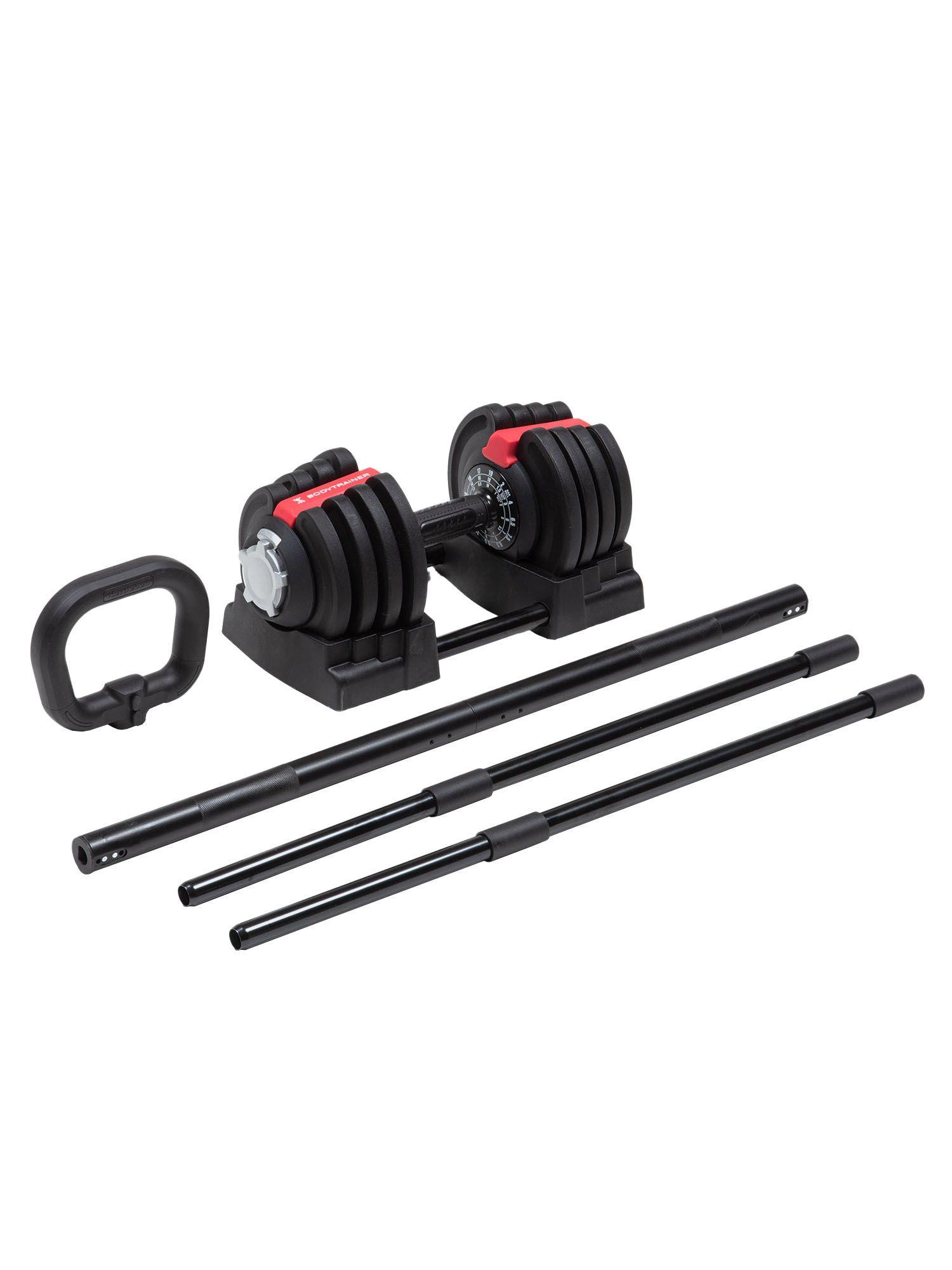 Set 3 en 1 Bodytrainer Barra Mancuerna Kettlebell Ajustable-0