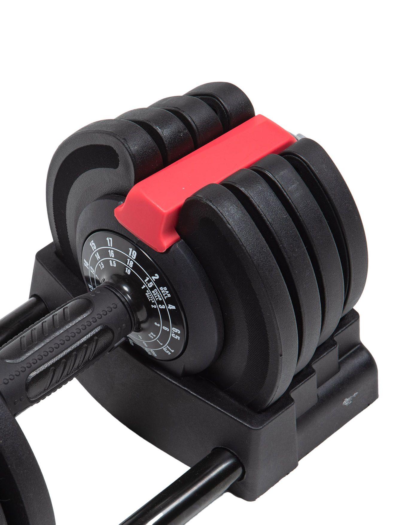 Set 3 en 1 Bodytrainer Barra Mancuerna Kettlebell Ajustable-8