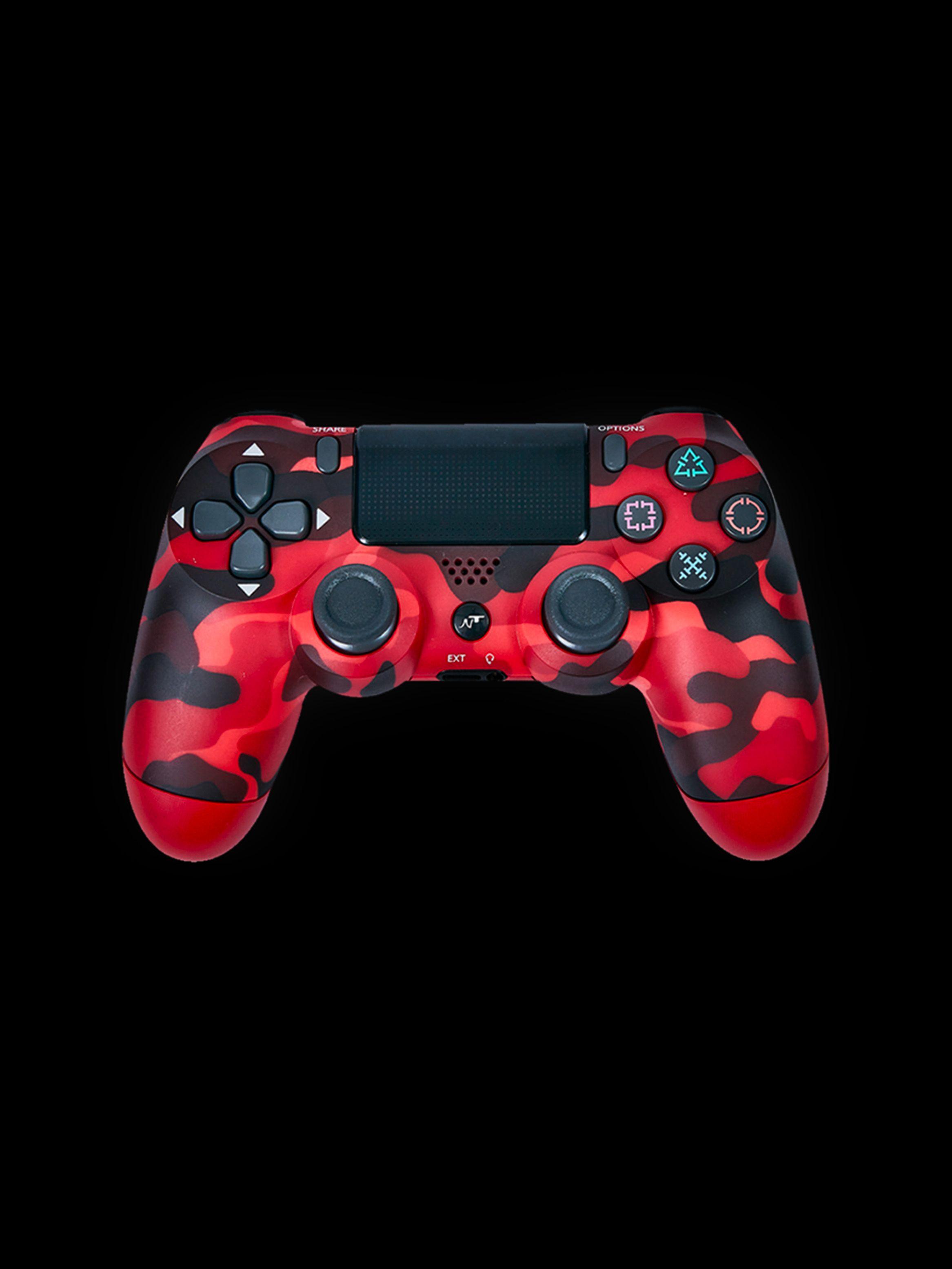 Control Gamepad Inalámbrico Njoytech Camuflado Rojo Para Ps4-2