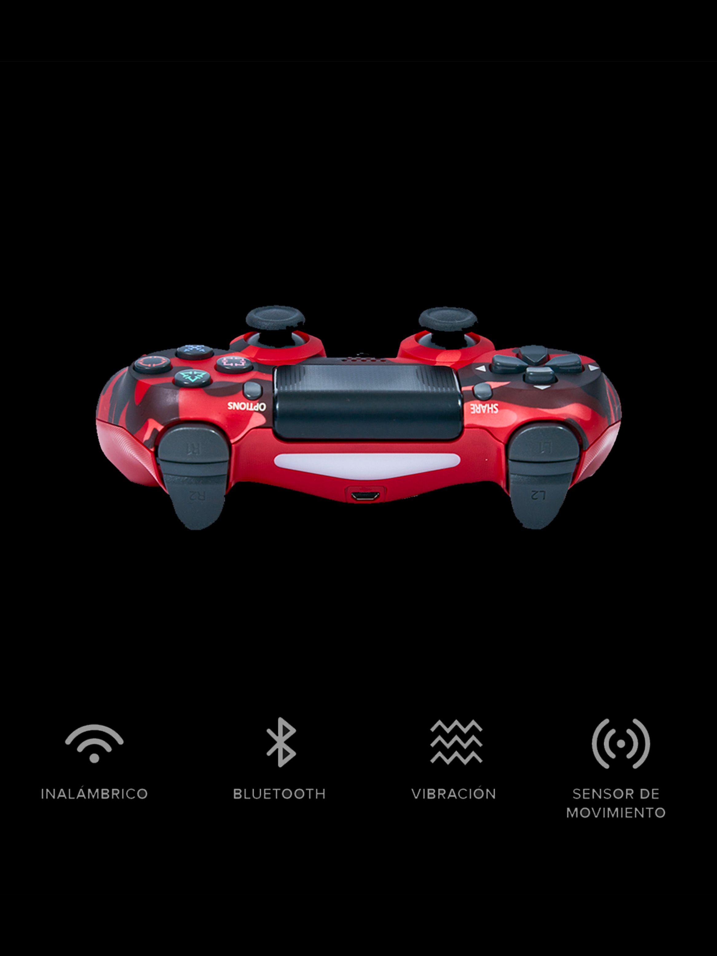 Control Gamepad Inalámbrico Njoytech Camuflado Rojo Para Ps4-3