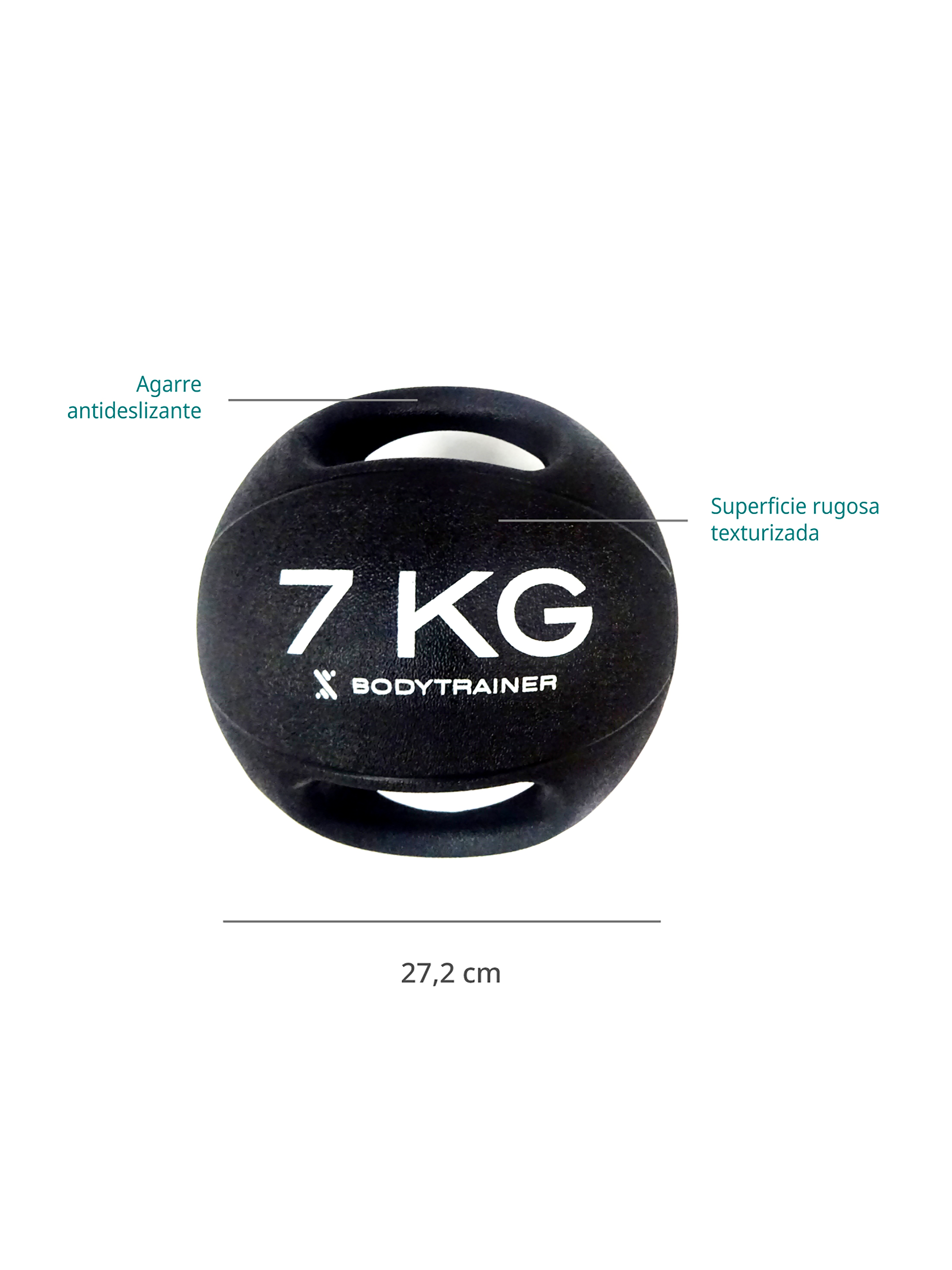 Balón Medicinal 7 Kg Bodytrainer Slam Ball Caucho Con Agarre-1