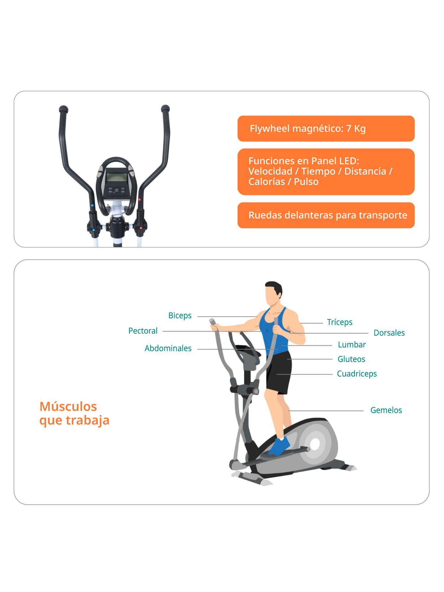 Elíptica Magnética Bodytrainer El 450 Mgntc Con 8 Niveles-2